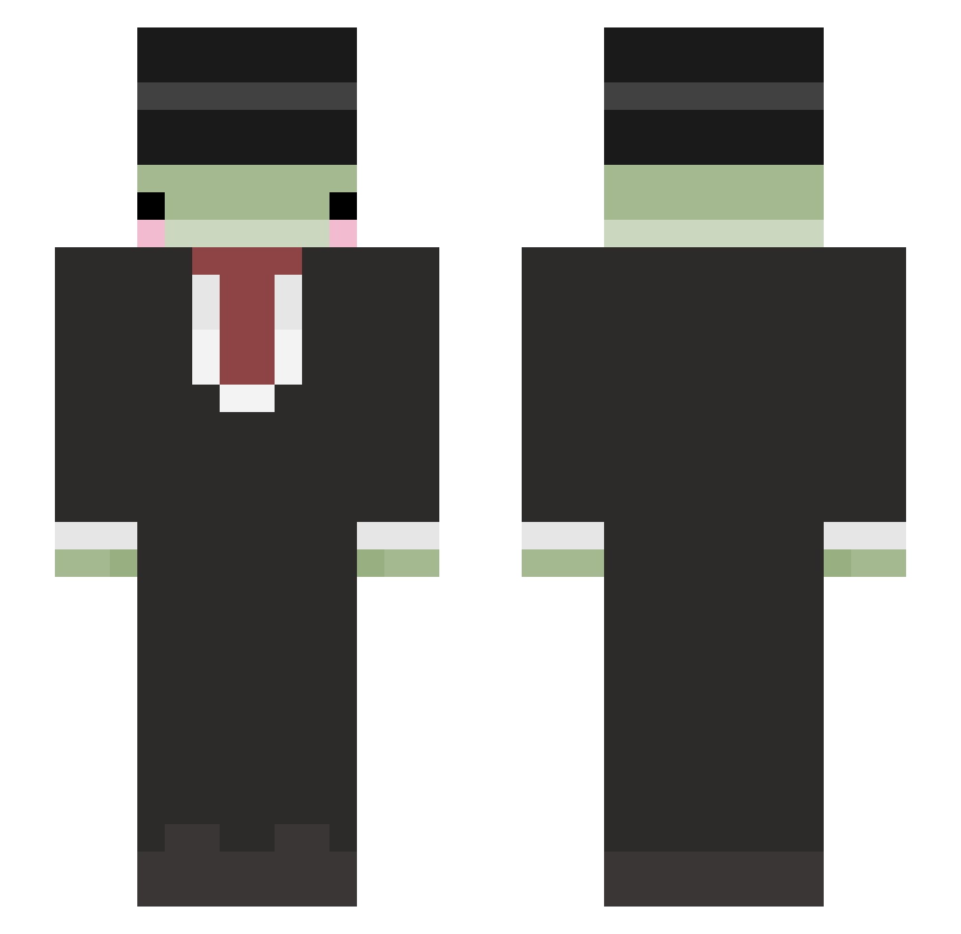 Owaine Minecraft skin, front and back view