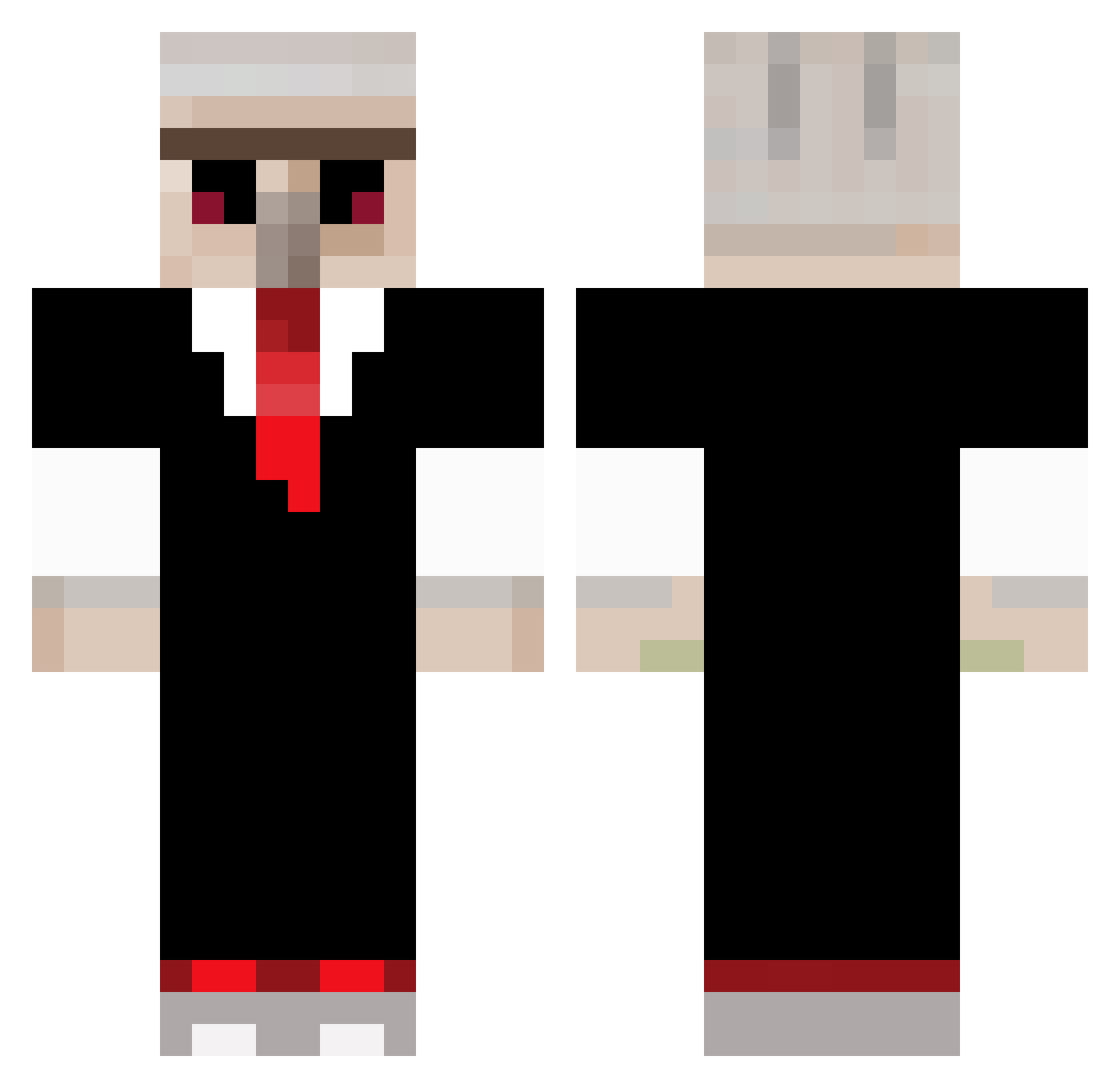 Salzah Minecraft skin, front and back view