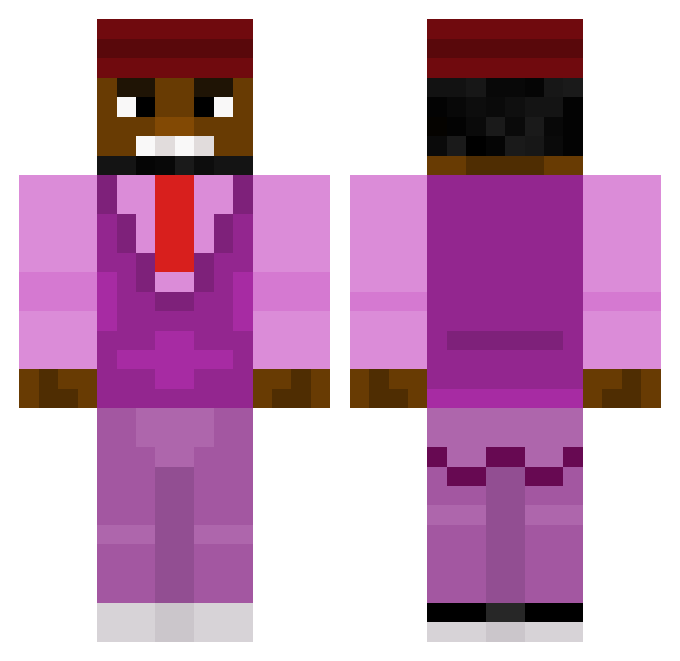 TizzYkox Minecraft skin, front and back view