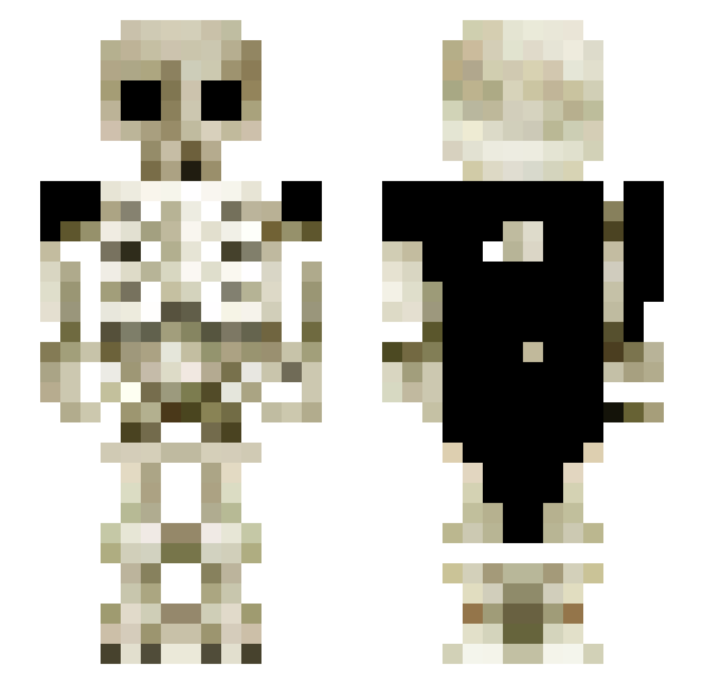 Alan Minecraft skin, front and back view