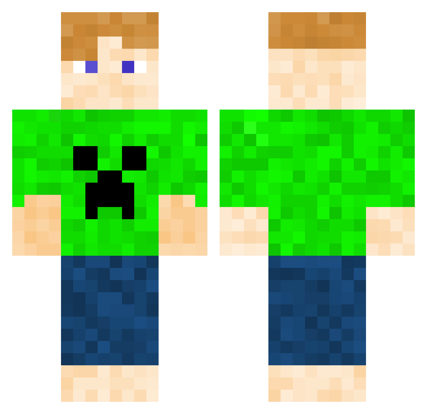 Poksyt Minecraft skin, front and back view