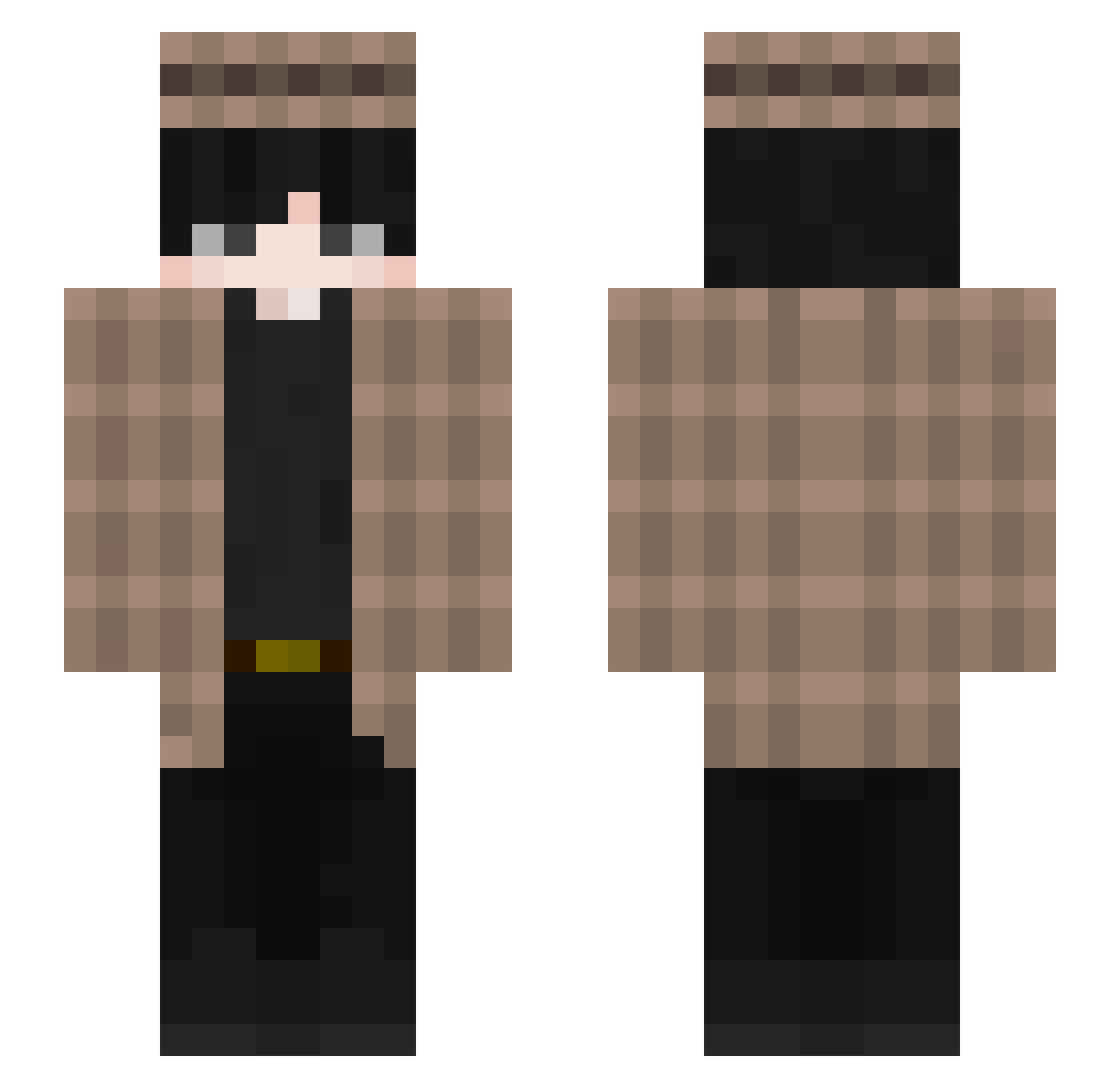 qAlbedo Minecraft skin, front and back view