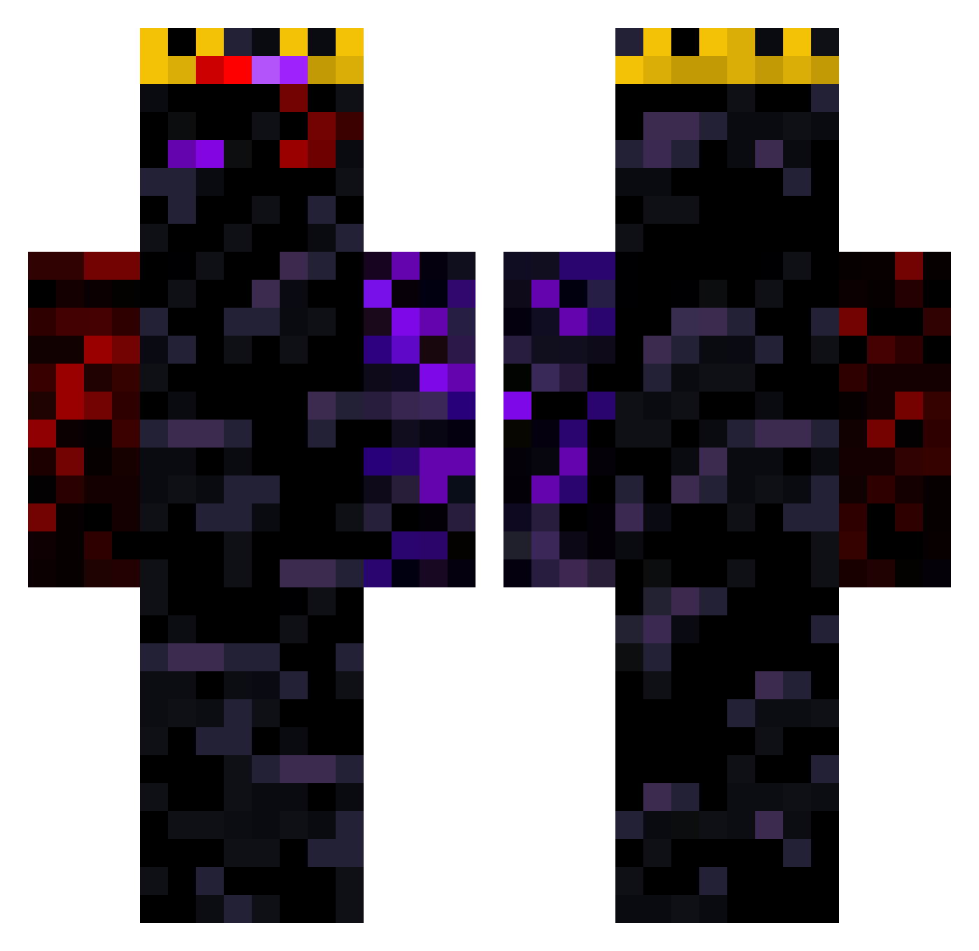 Catalyxis Minecraft skin, front and back view