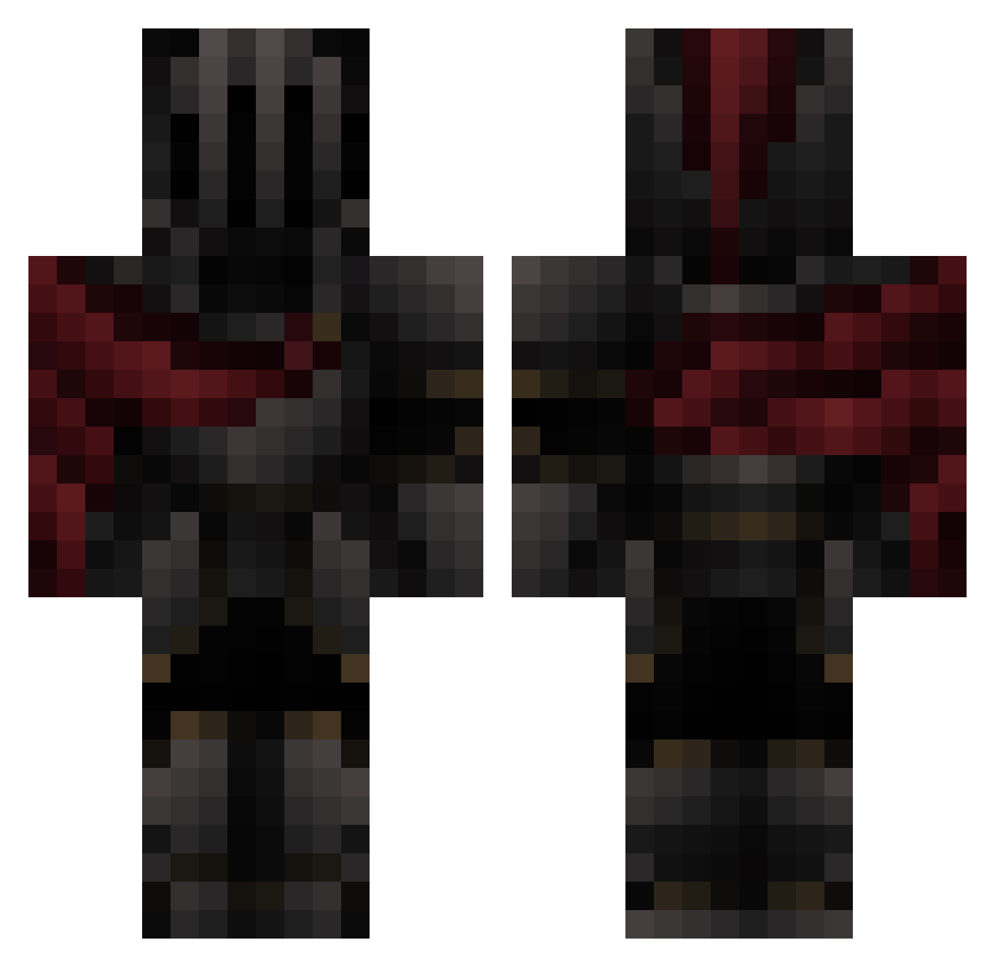TakibiVR Minecraft skin, front and back view