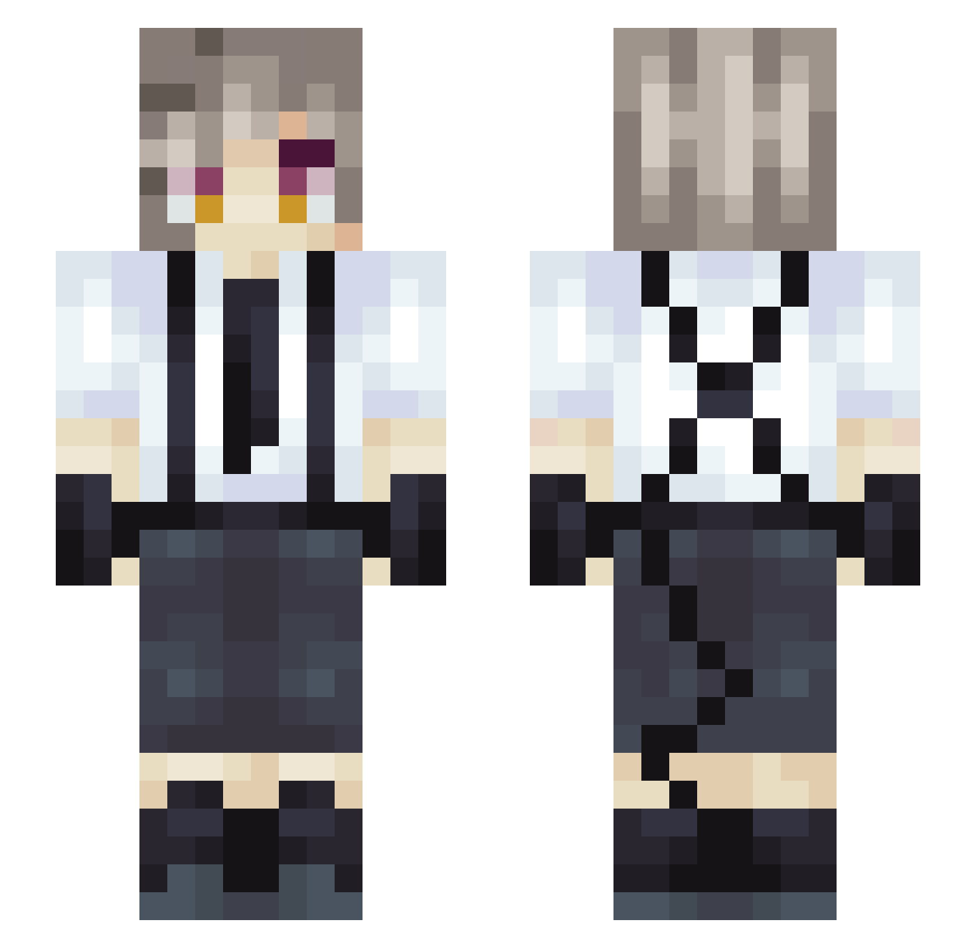 AtsushiNakajima1 Minecraft skin, front and back view