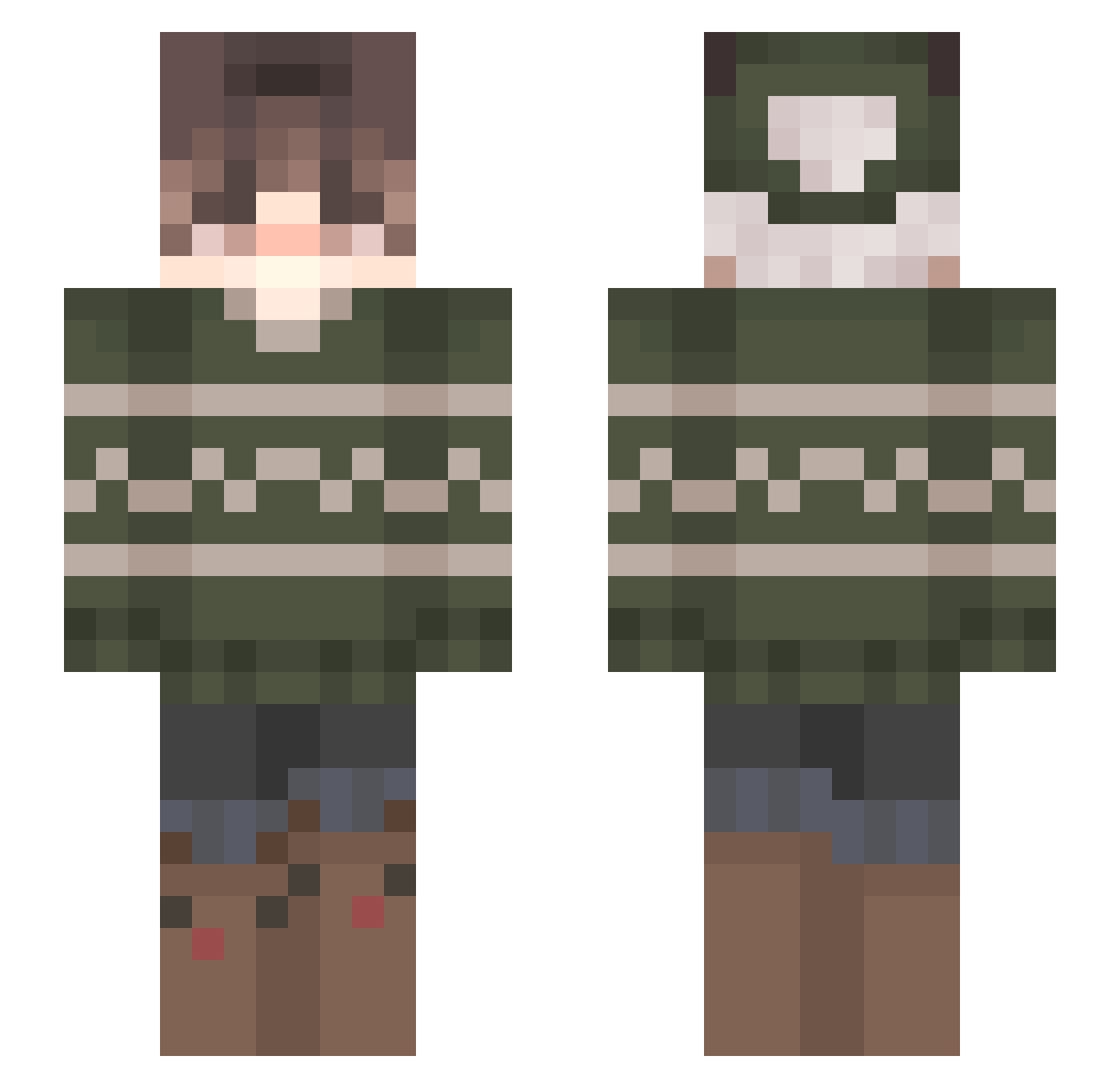 Quilliza Minecraft skin, front and back view