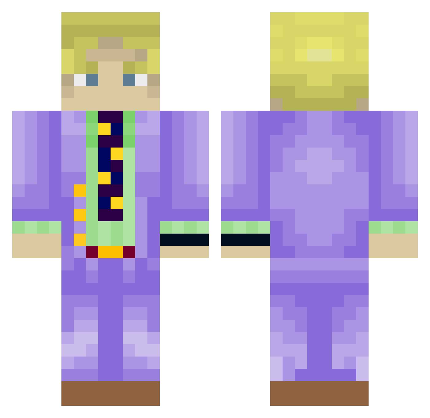 Lazar_Version_1 Minecraft skin, front and back view