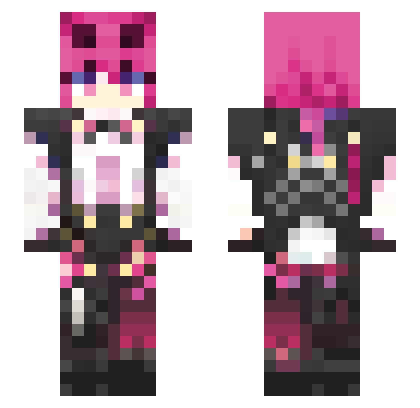 ZinChann Minecraft skin, front and back view