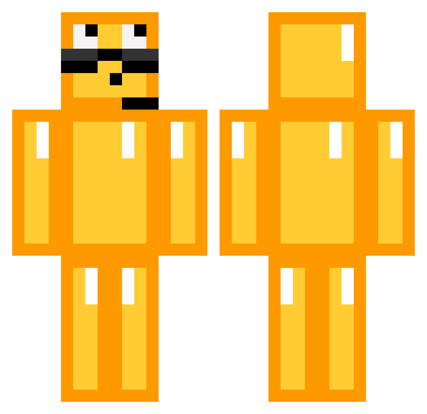 x4xL Minecraft skin, front and back view