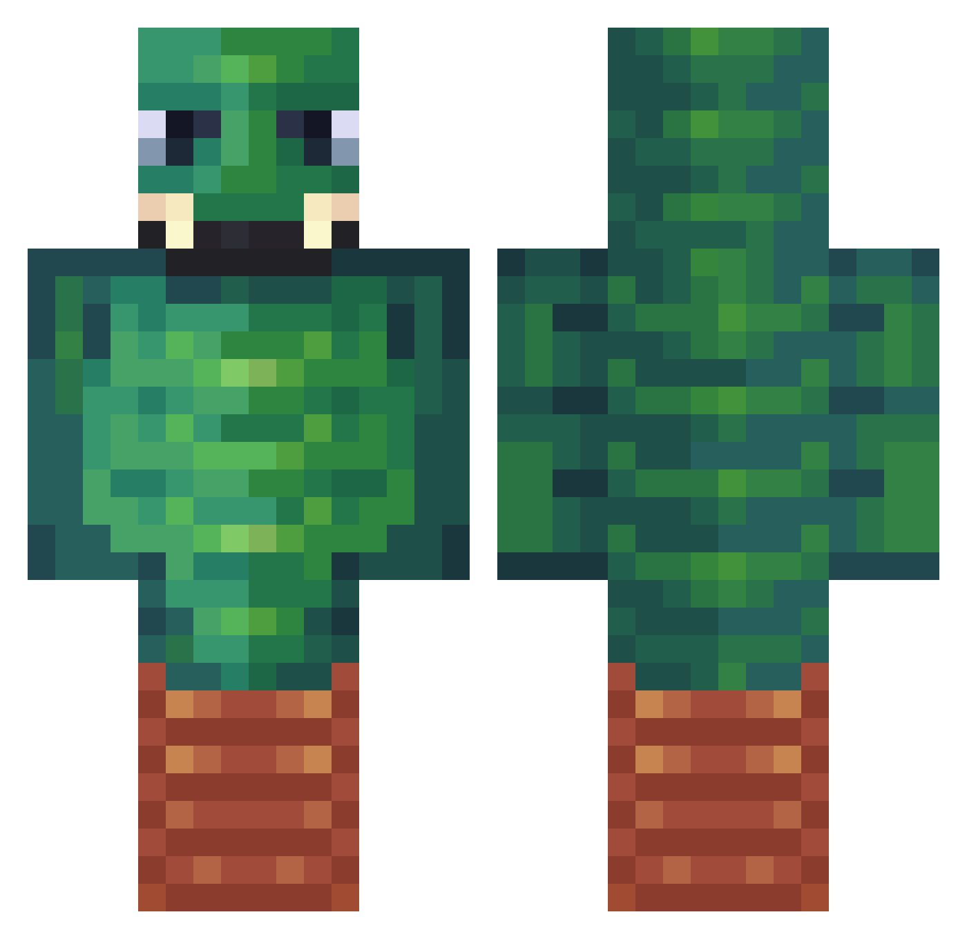 Rattle Minecraft skin, front and back view