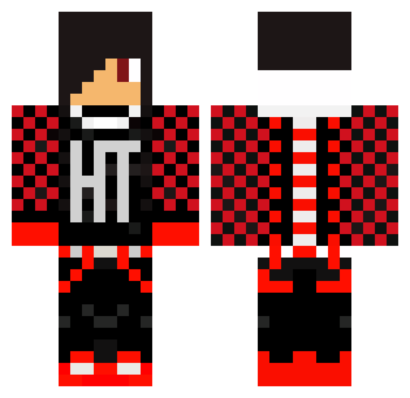dunciad Minecraft skin, front and back view