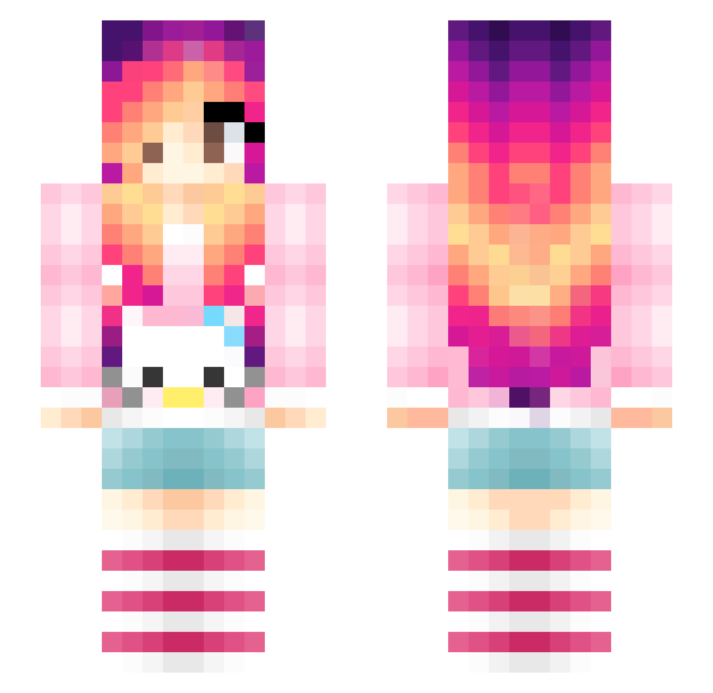 Ciel Minecraft skin, front and back view