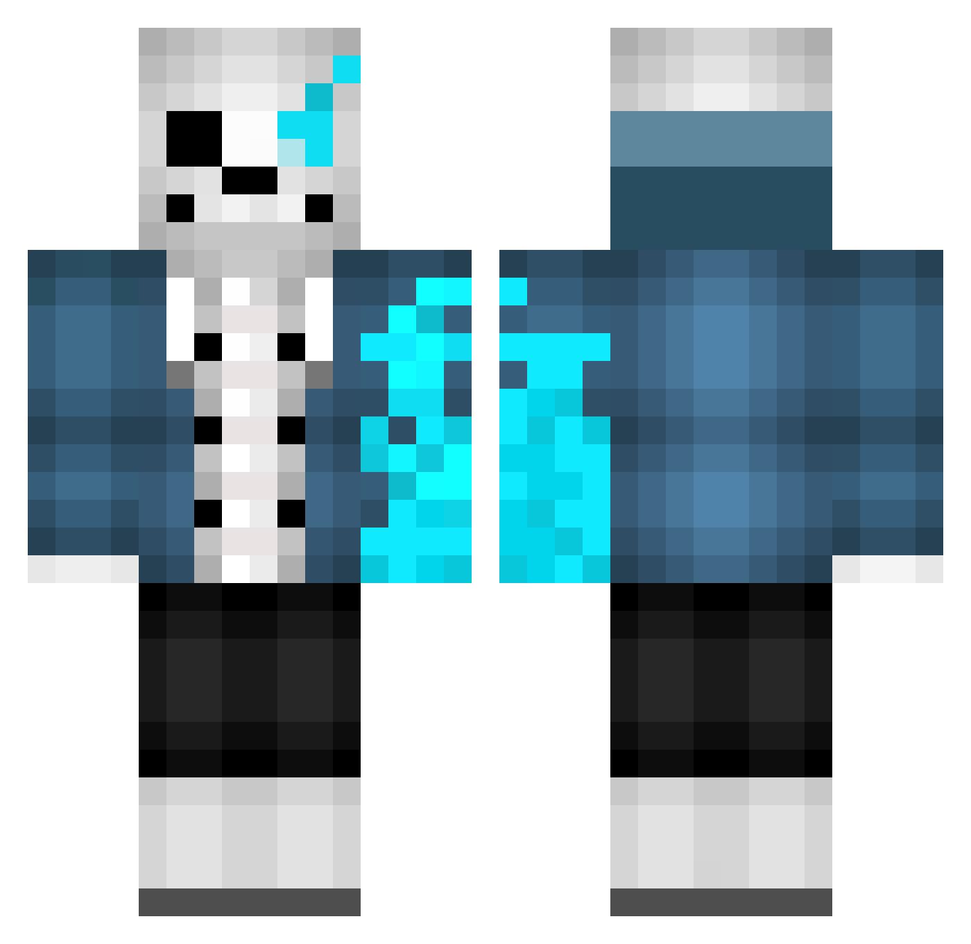 Qui_Gon66 Minecraft skin, front and back view