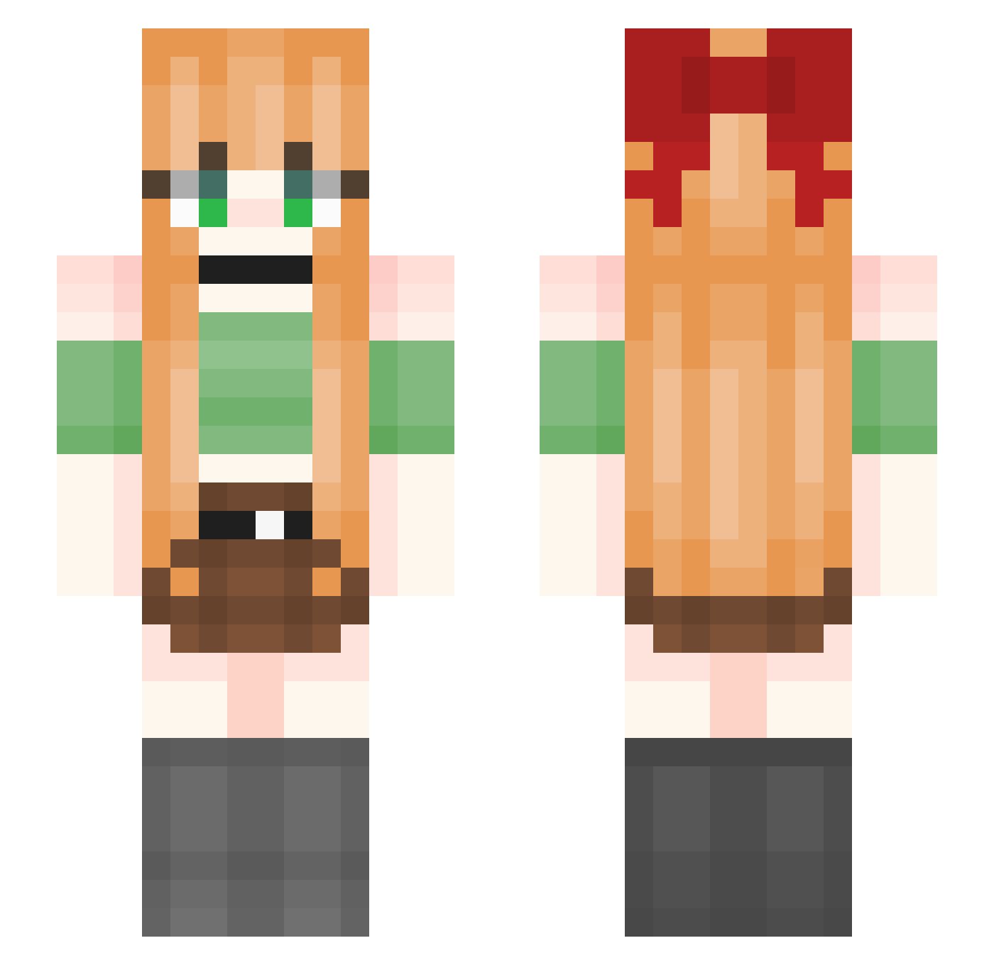 Cleopatre16 Minecraft skin, front and back view