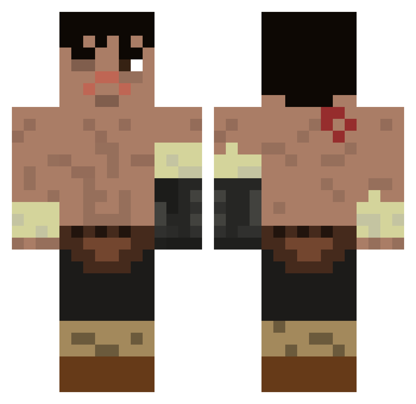 JustCallMePuma Minecraft skin, front and back view