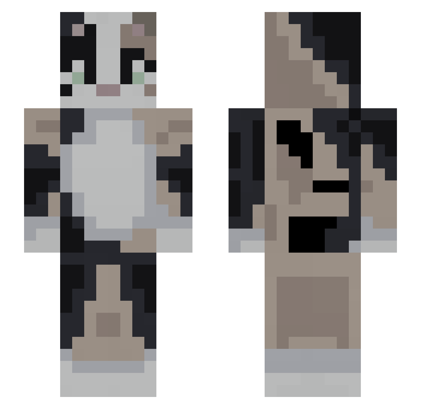 KawaiiAllyAlly Minecraft skin, front and back view