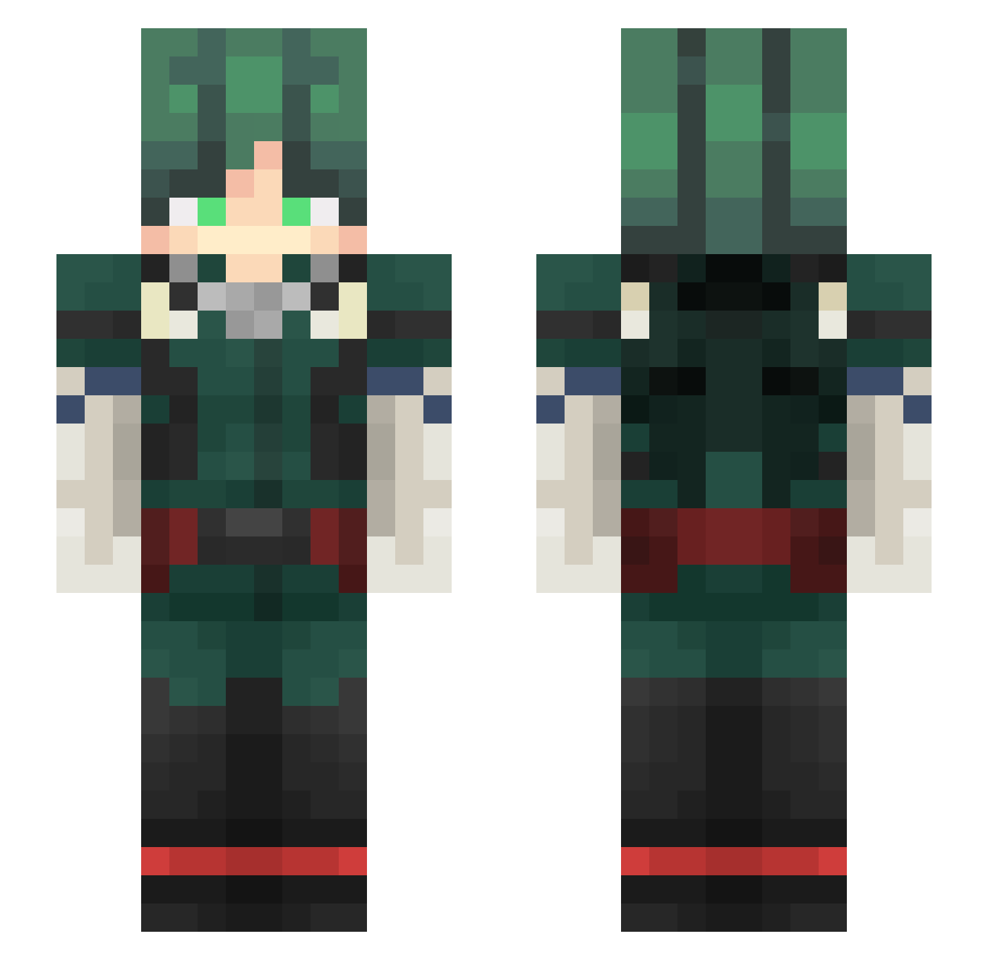 Nuutriiaass Minecraft skin, front and back view