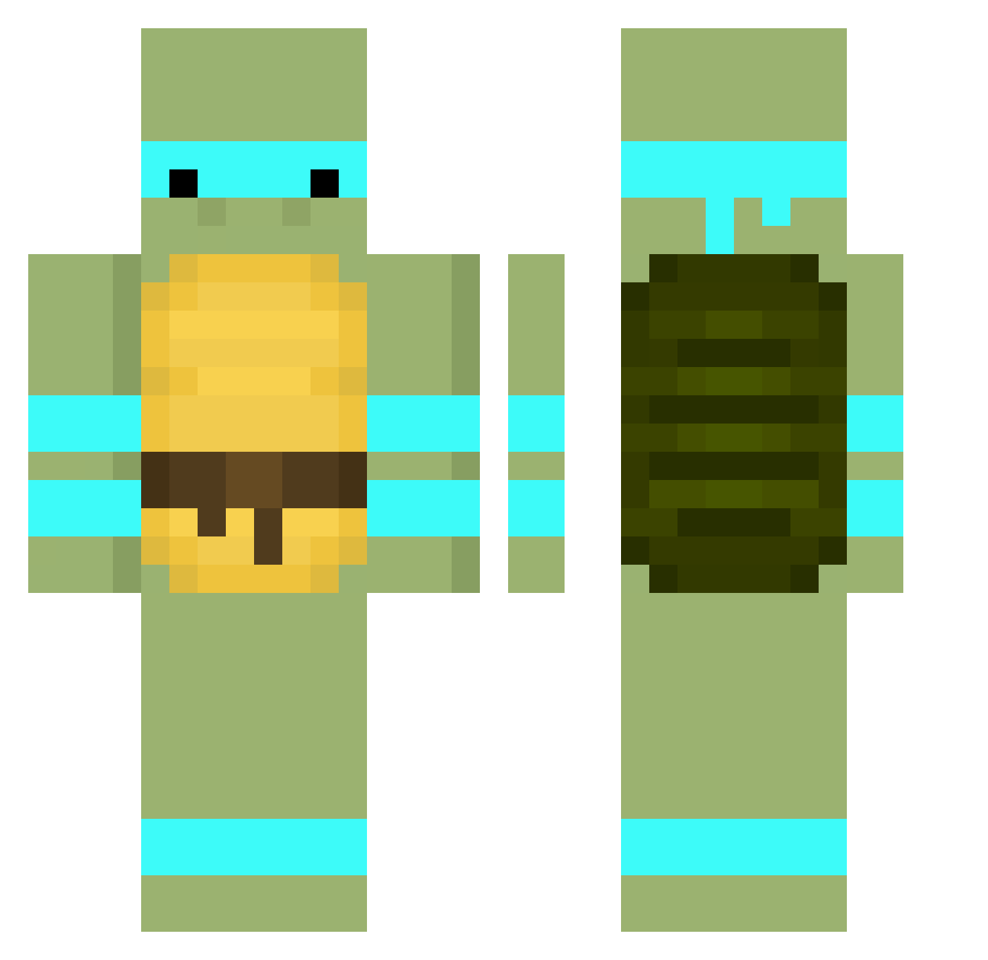 AilyC Minecraft skin, front and back view