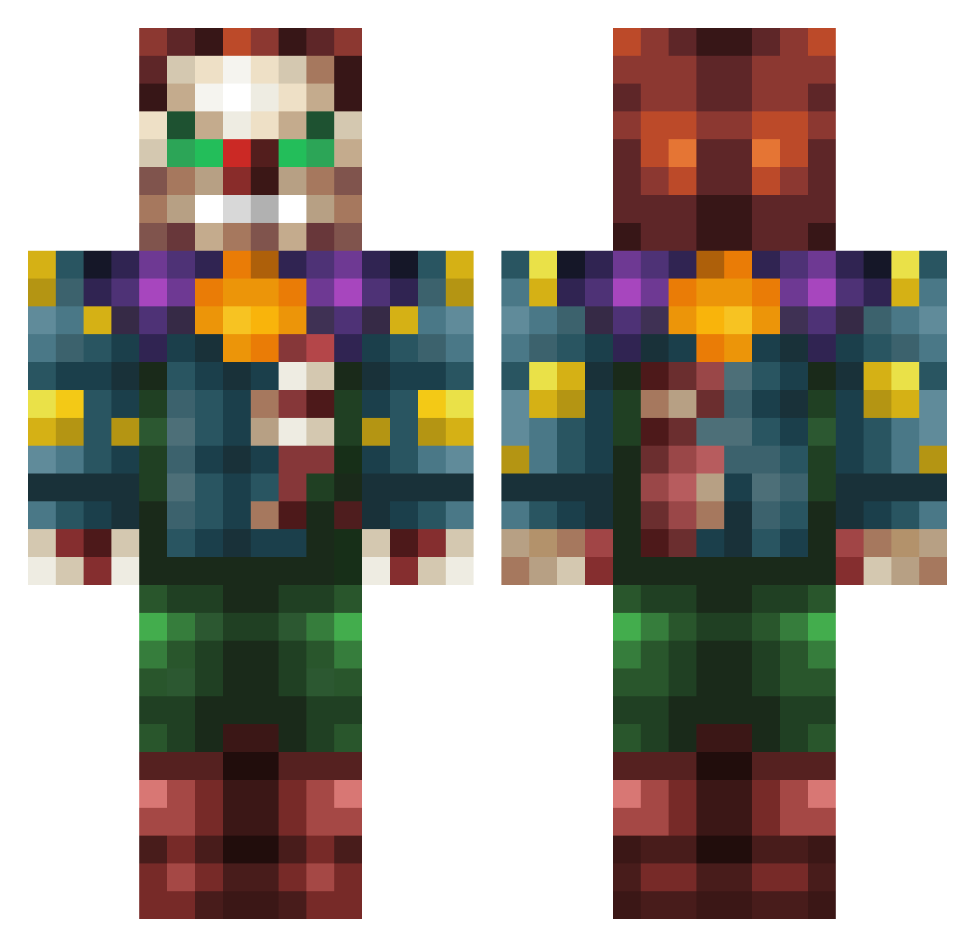 Candidates Minecraft skin, front and back view
