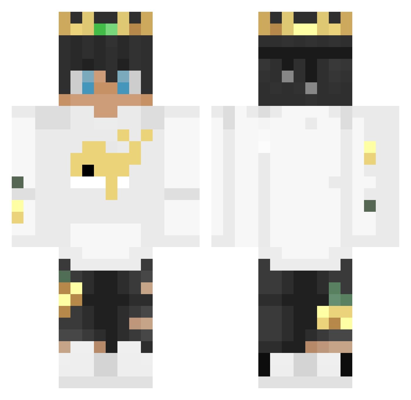 VickaLOVE Minecraft skin, front and back view