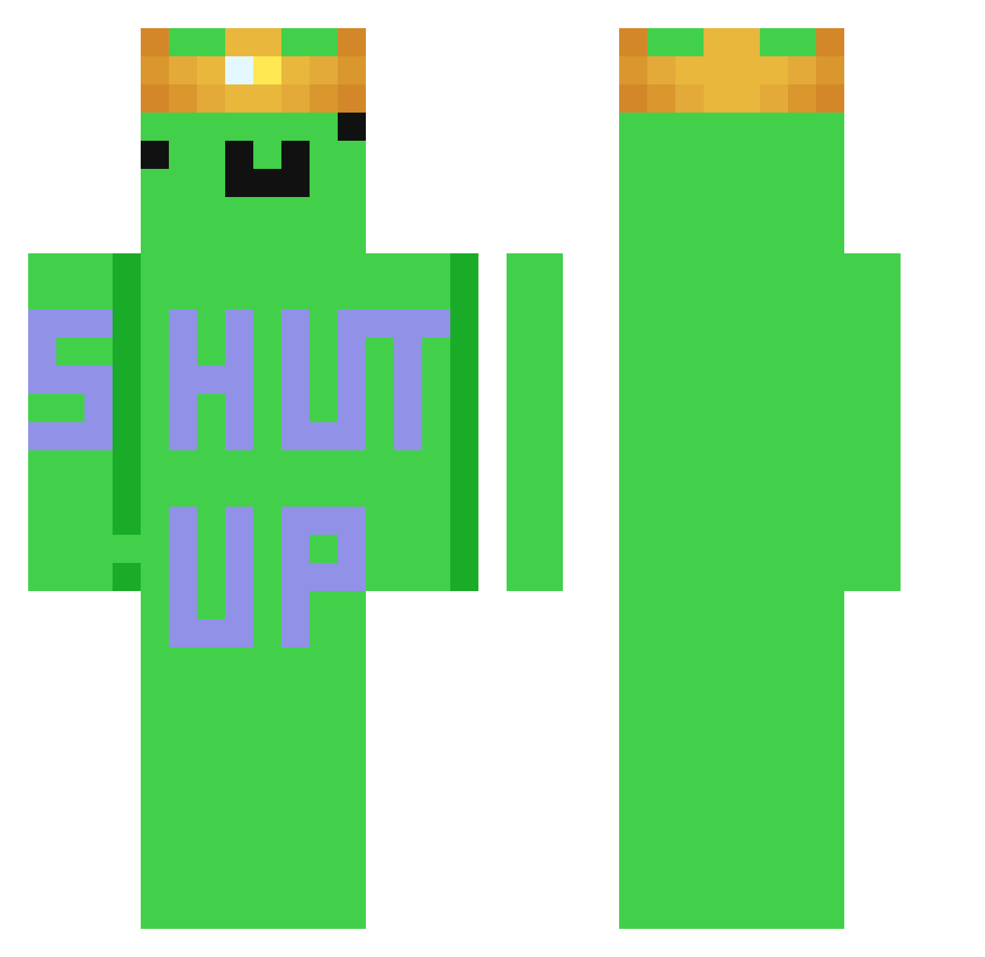 LaXeNFTWW Minecraft skin, front and back view