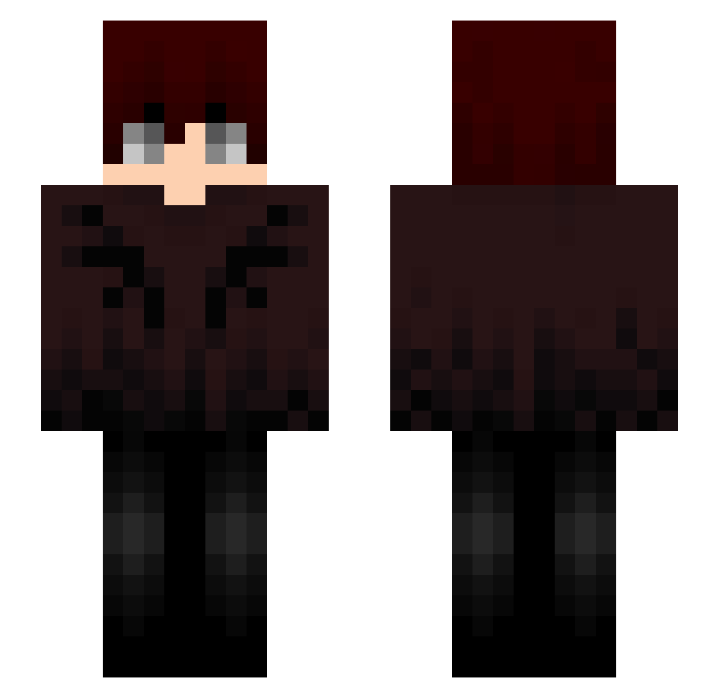 xTomzi Minecraft skin, front and back view