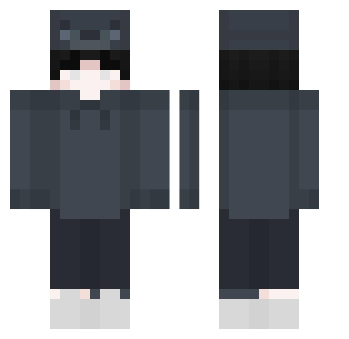 Wicked_Truth Minecraft skin, front and back view