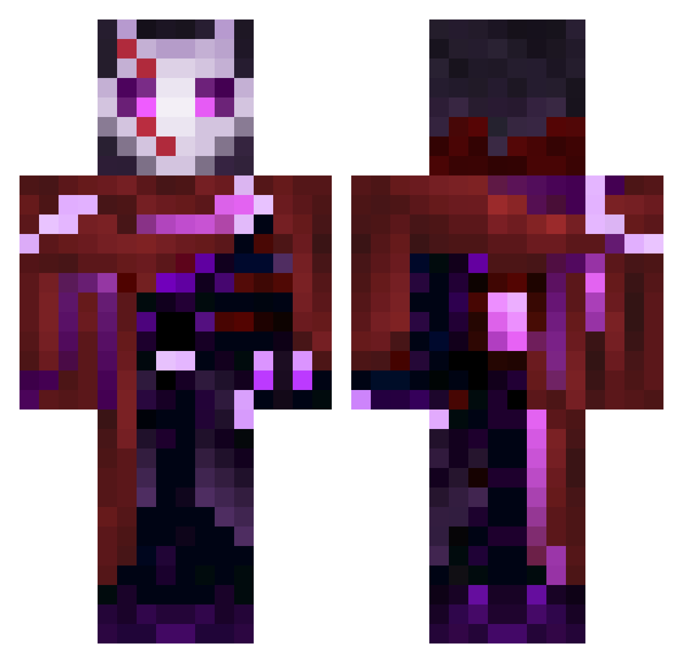 Trustmasters Minecraft skin, front and back view