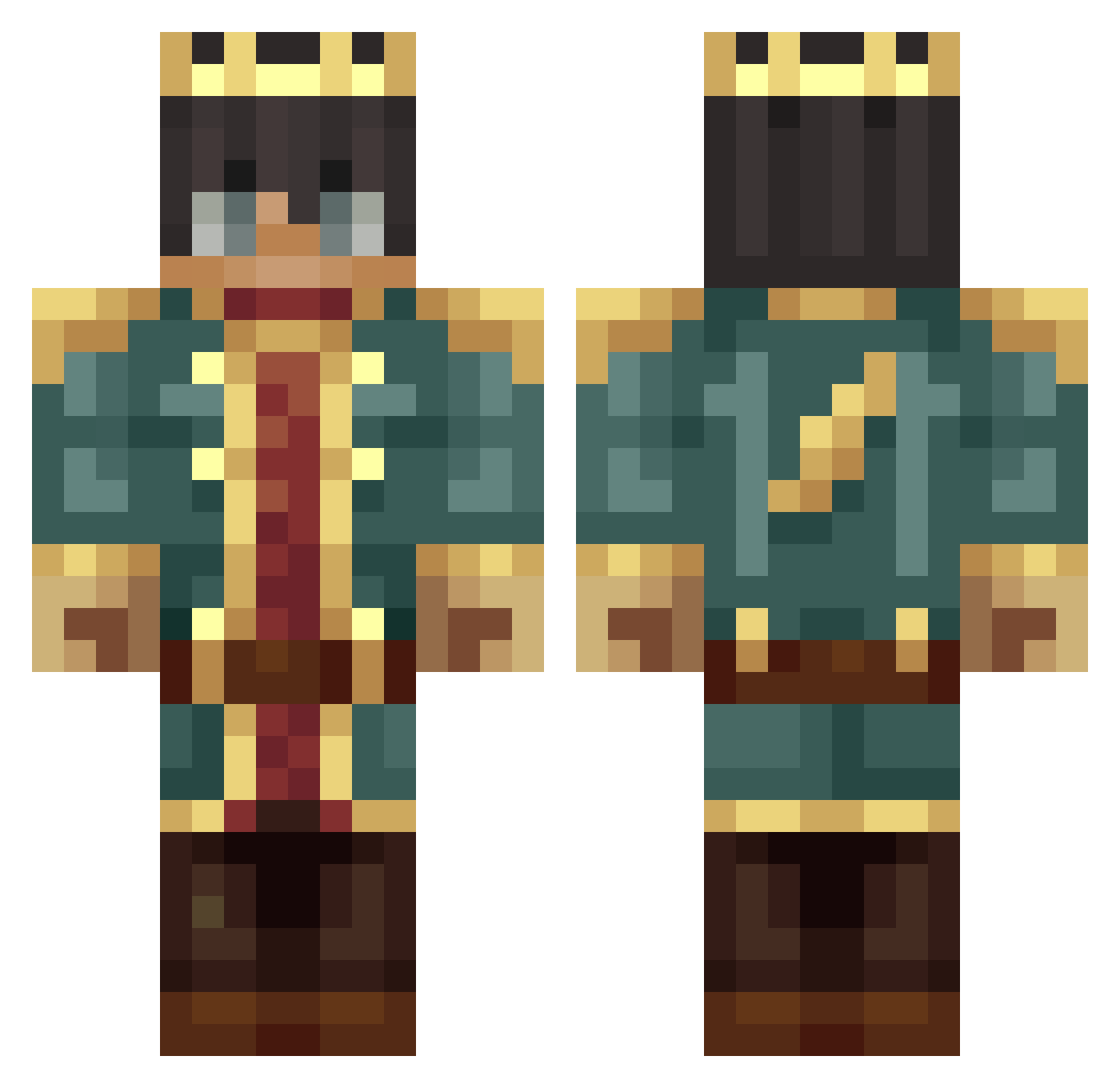 xEfsaneKraL Minecraft skin, front and back view