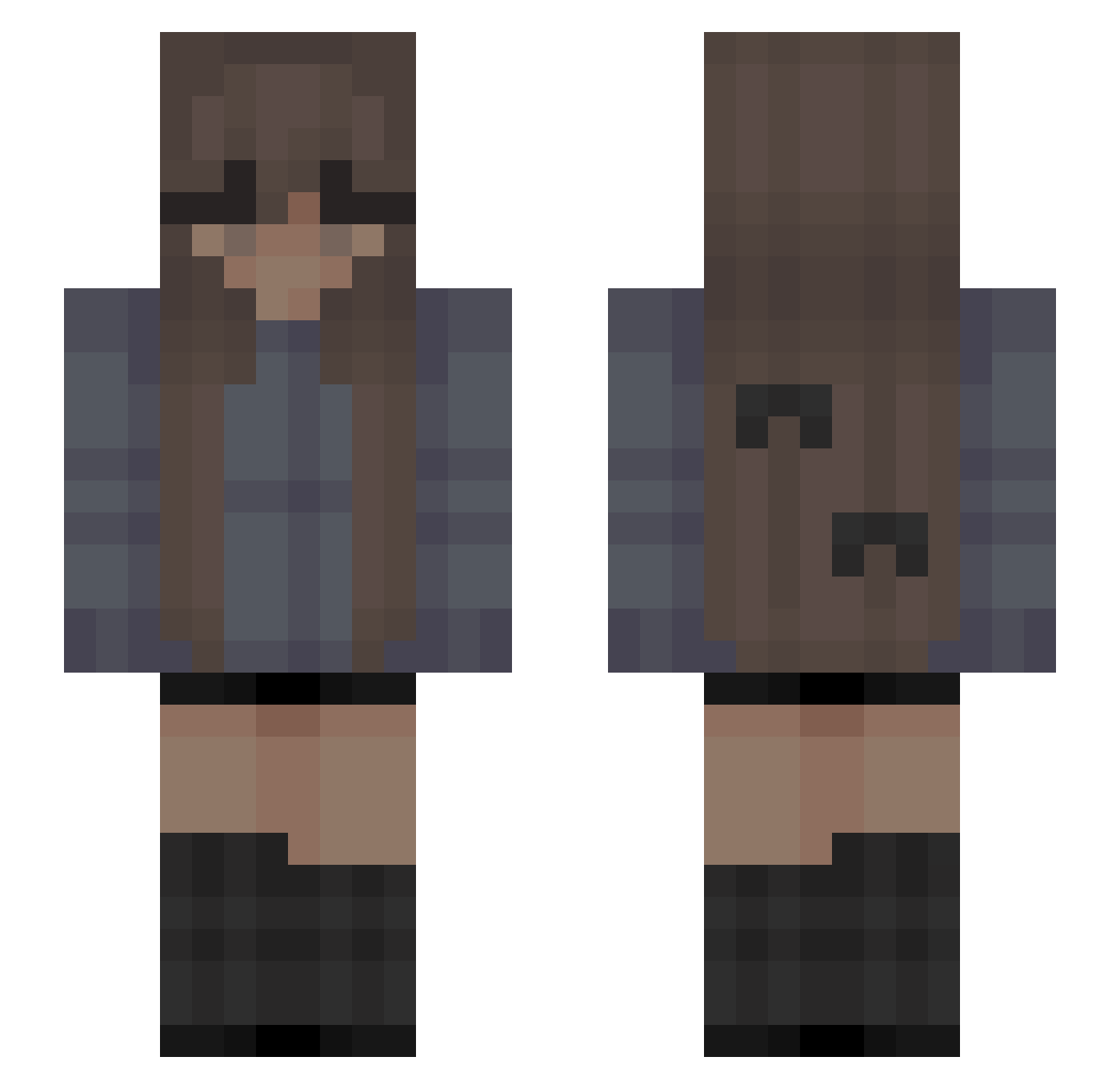 Ifnz Minecraft skin, front and back view