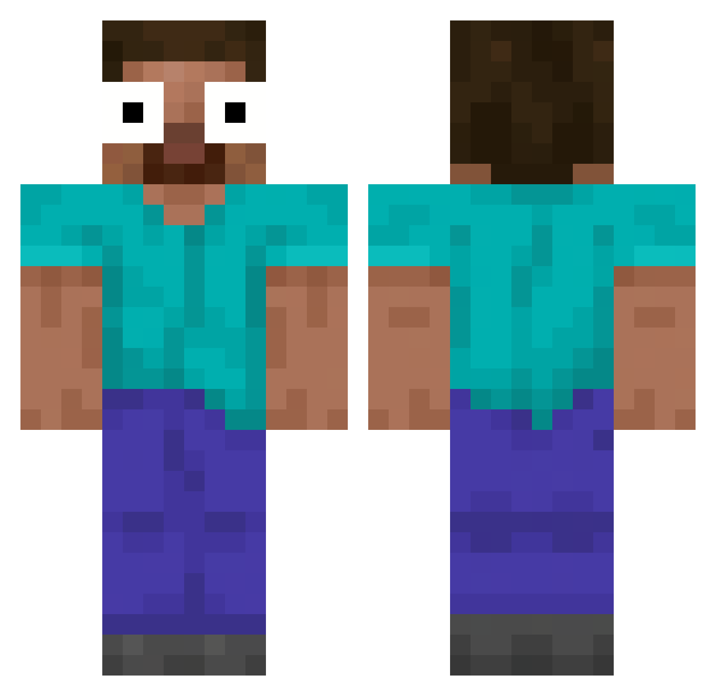 ThatDudeHD20 Minecraft skin, front and back view