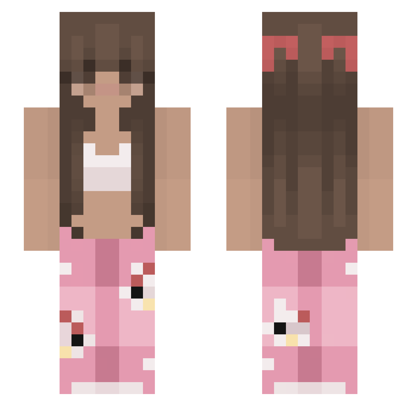 nieno1 Minecraft skin, front and back view