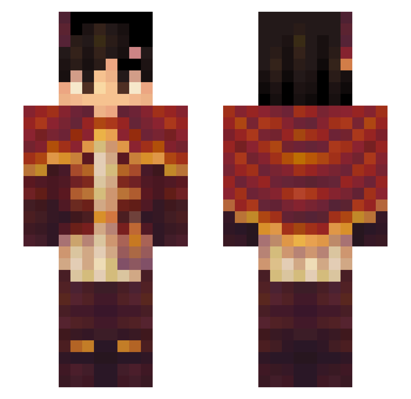 theonlytanuki Minecraft skin, front and back view