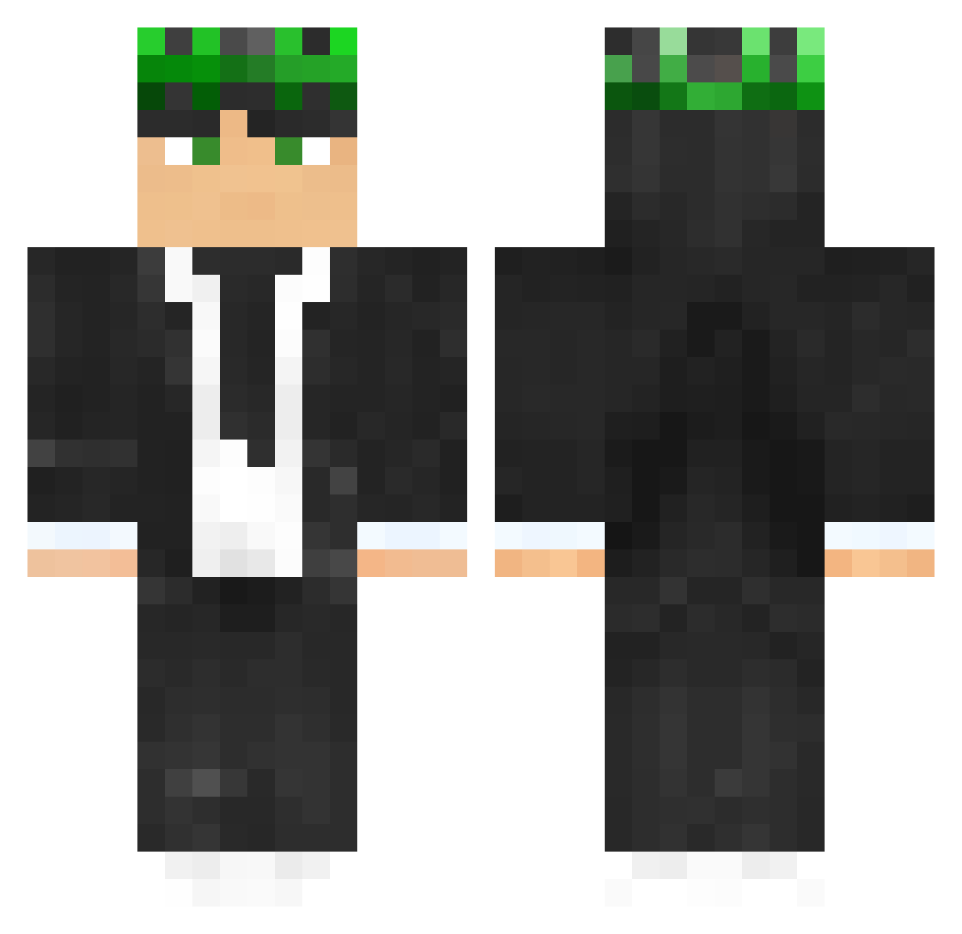 Gaming_World Minecraft skin, front and back view