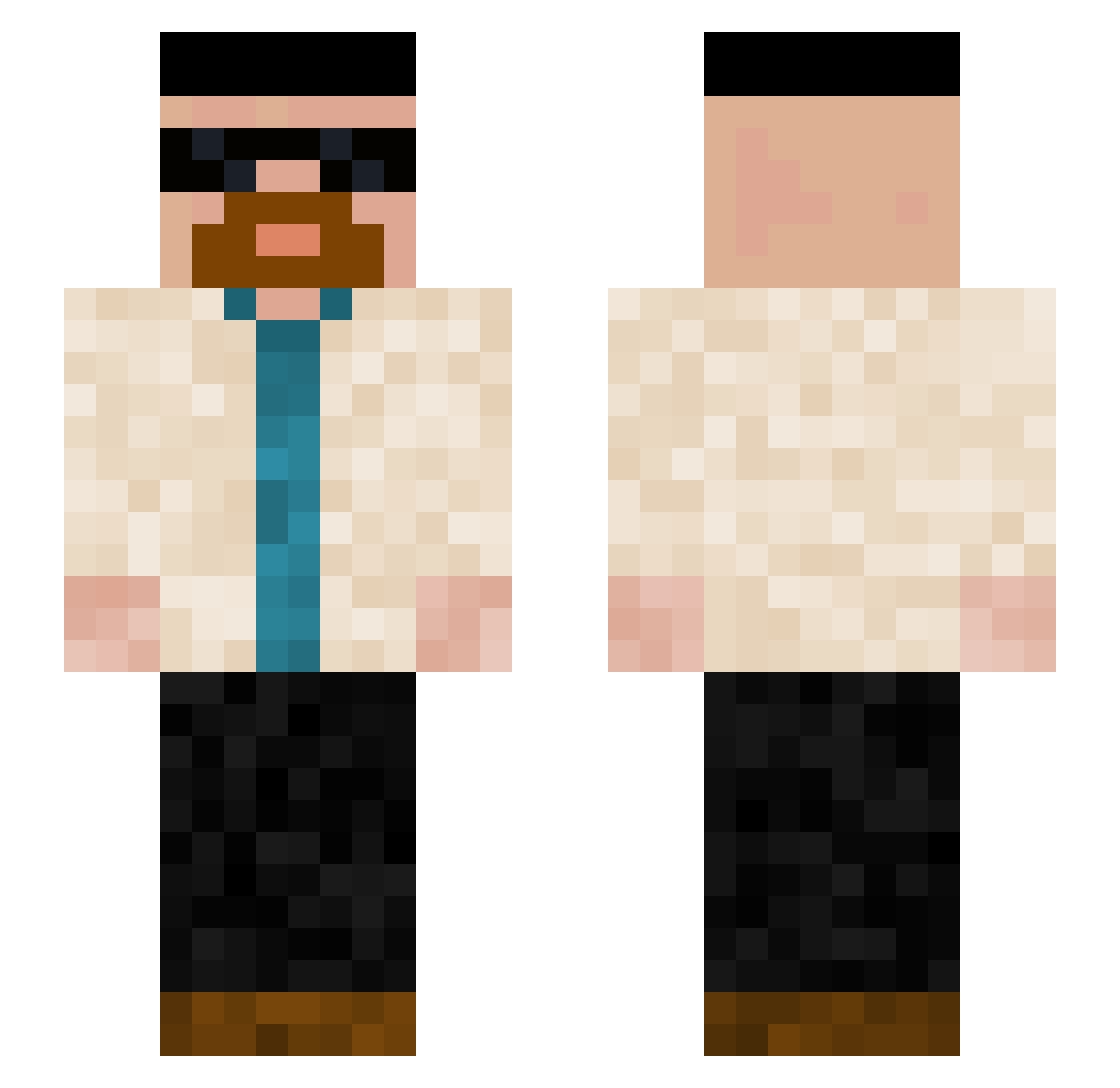 yachymm Minecraft skin, front and back view