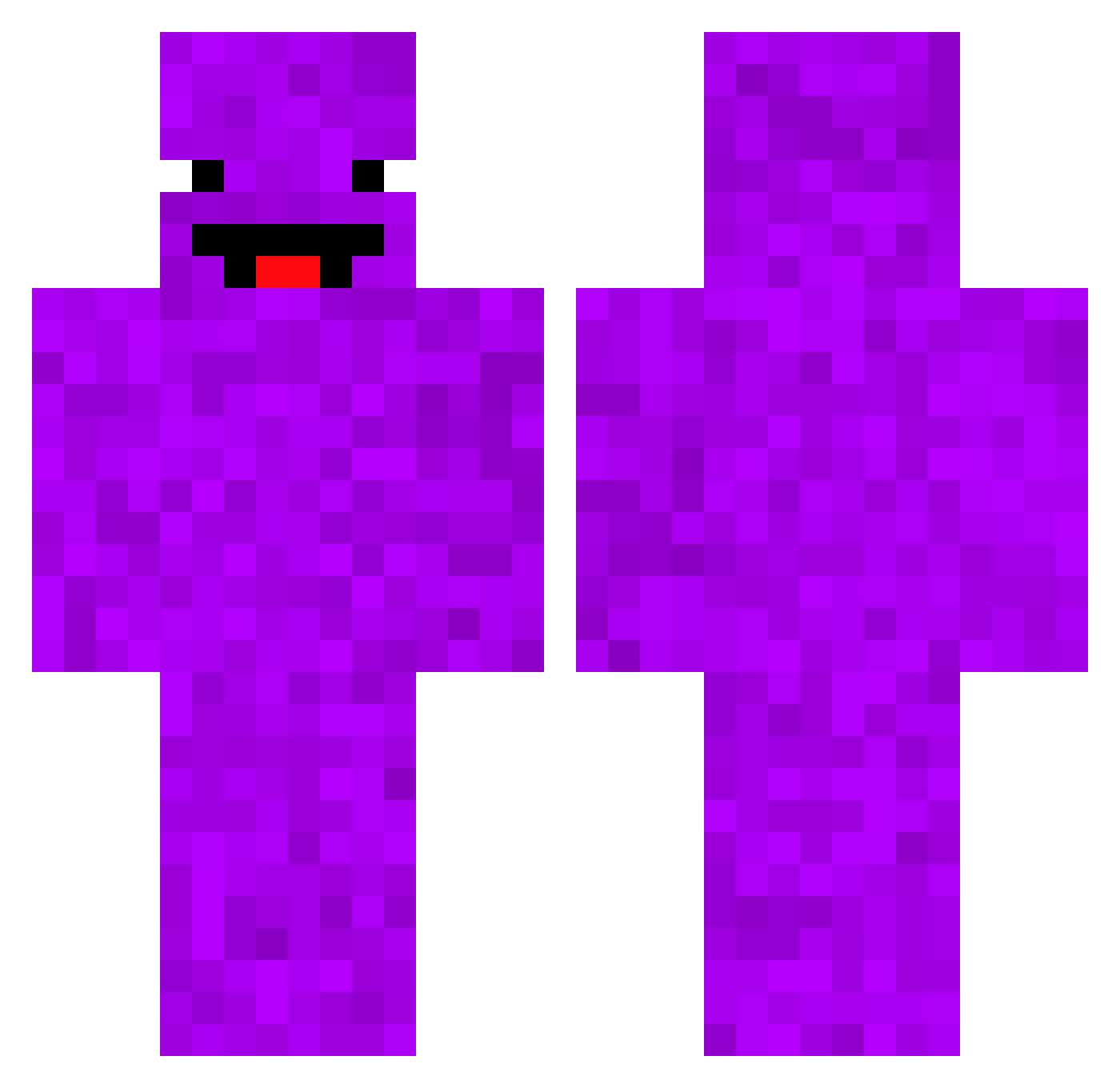 WIPURHAIR Minecraft skin, front and back view