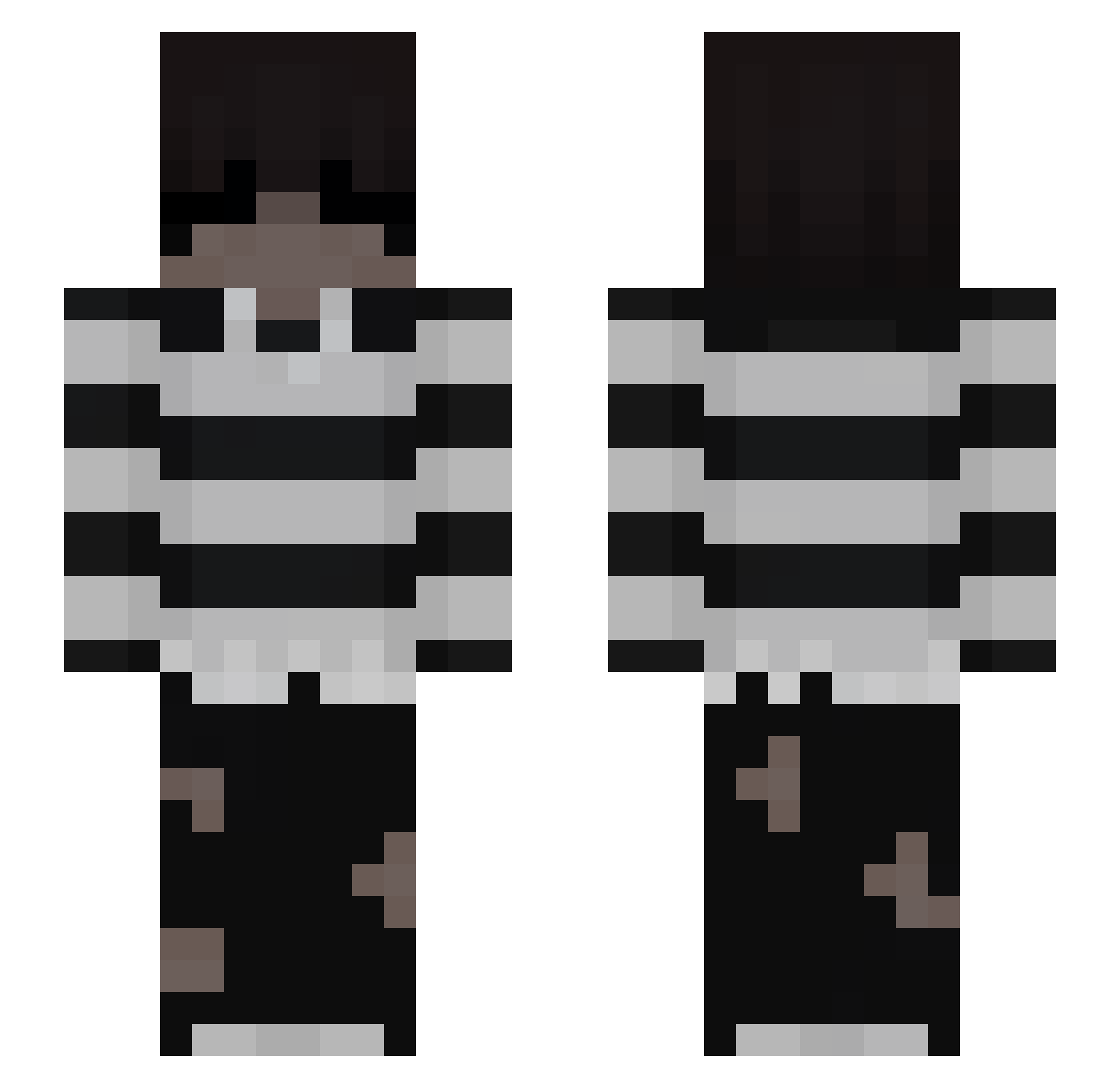 xundf Minecraft skin, front and back view