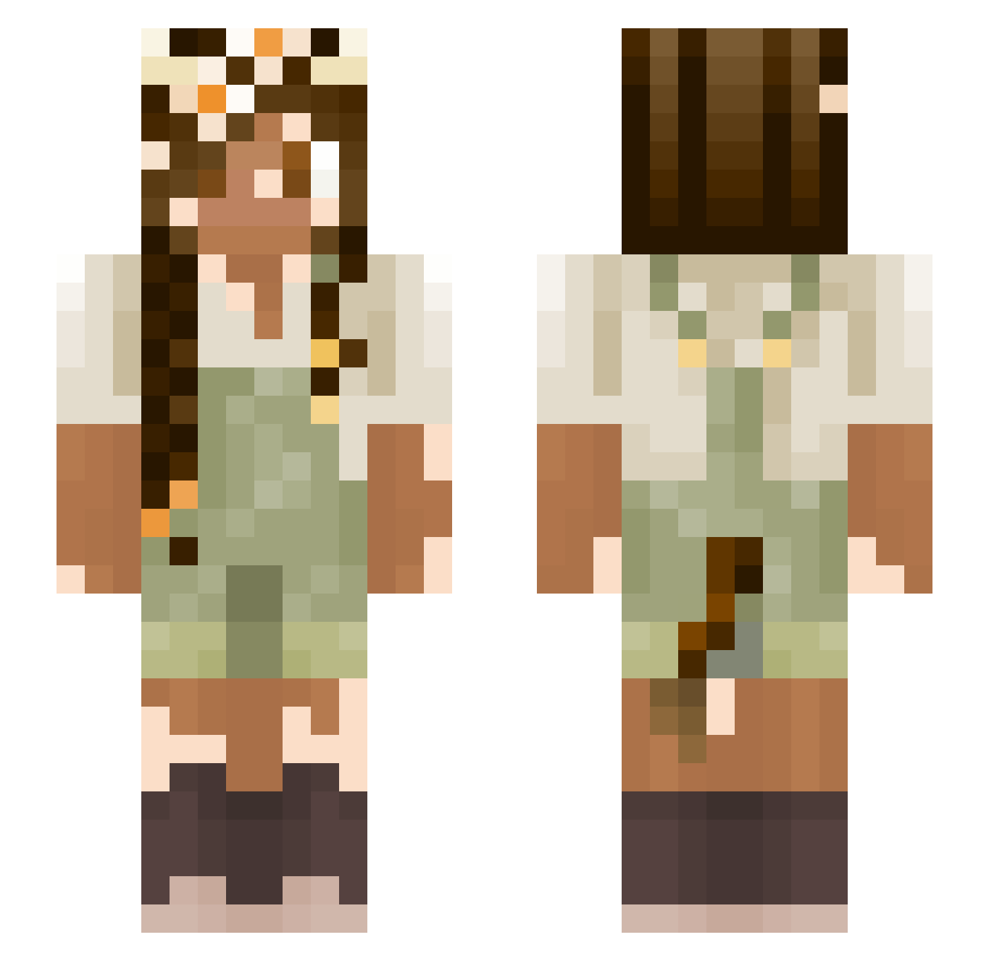 Cilka Minecraft skin, front and back view