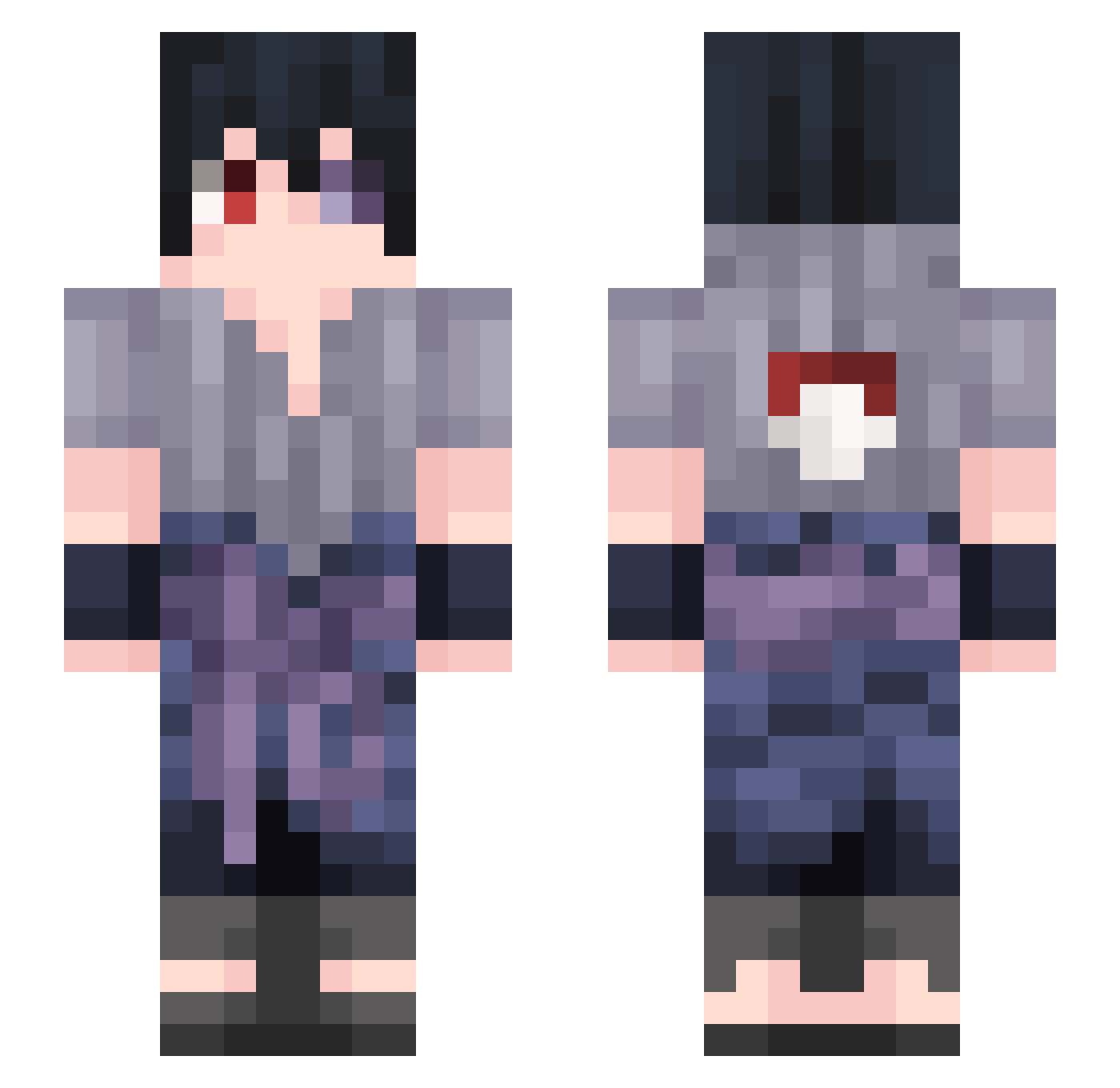 TOBOT_Y Minecraft skin, front and back view