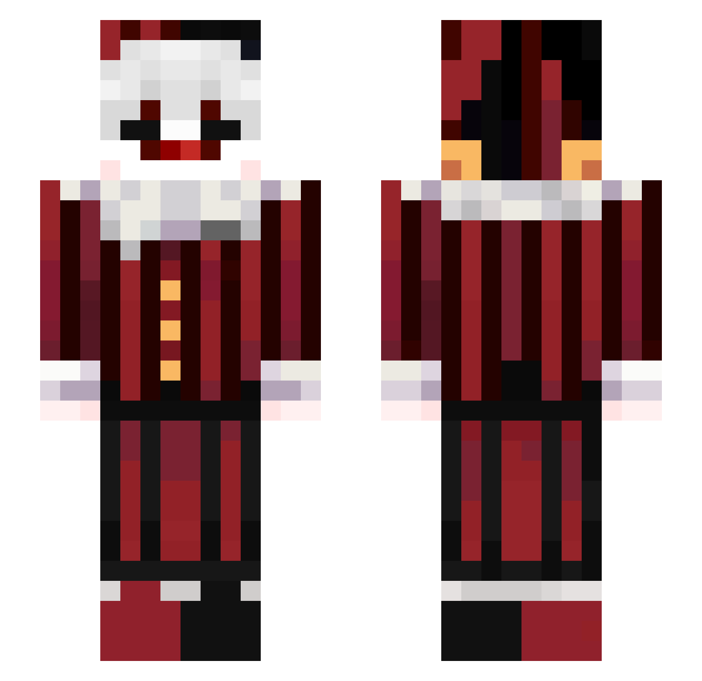 zhgy Minecraft skin, front and back view