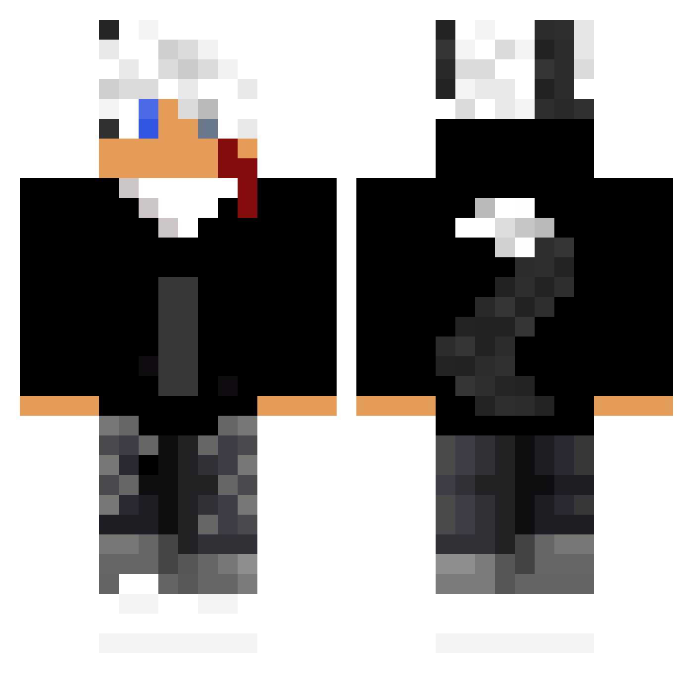 CrazyMonkeyTv Minecraft skin, front and back view