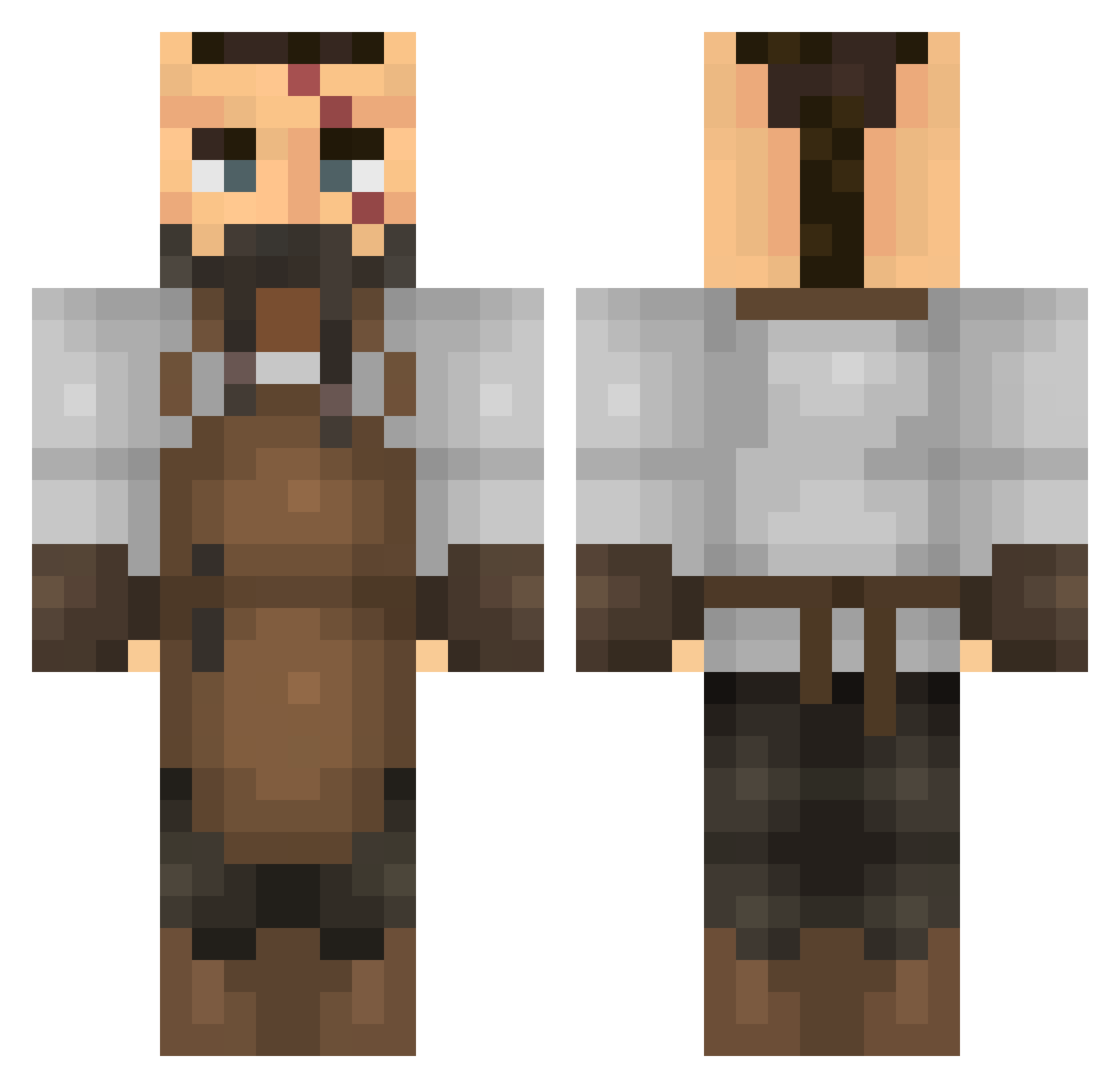 TrickyMable Minecraft skin, front and back view
