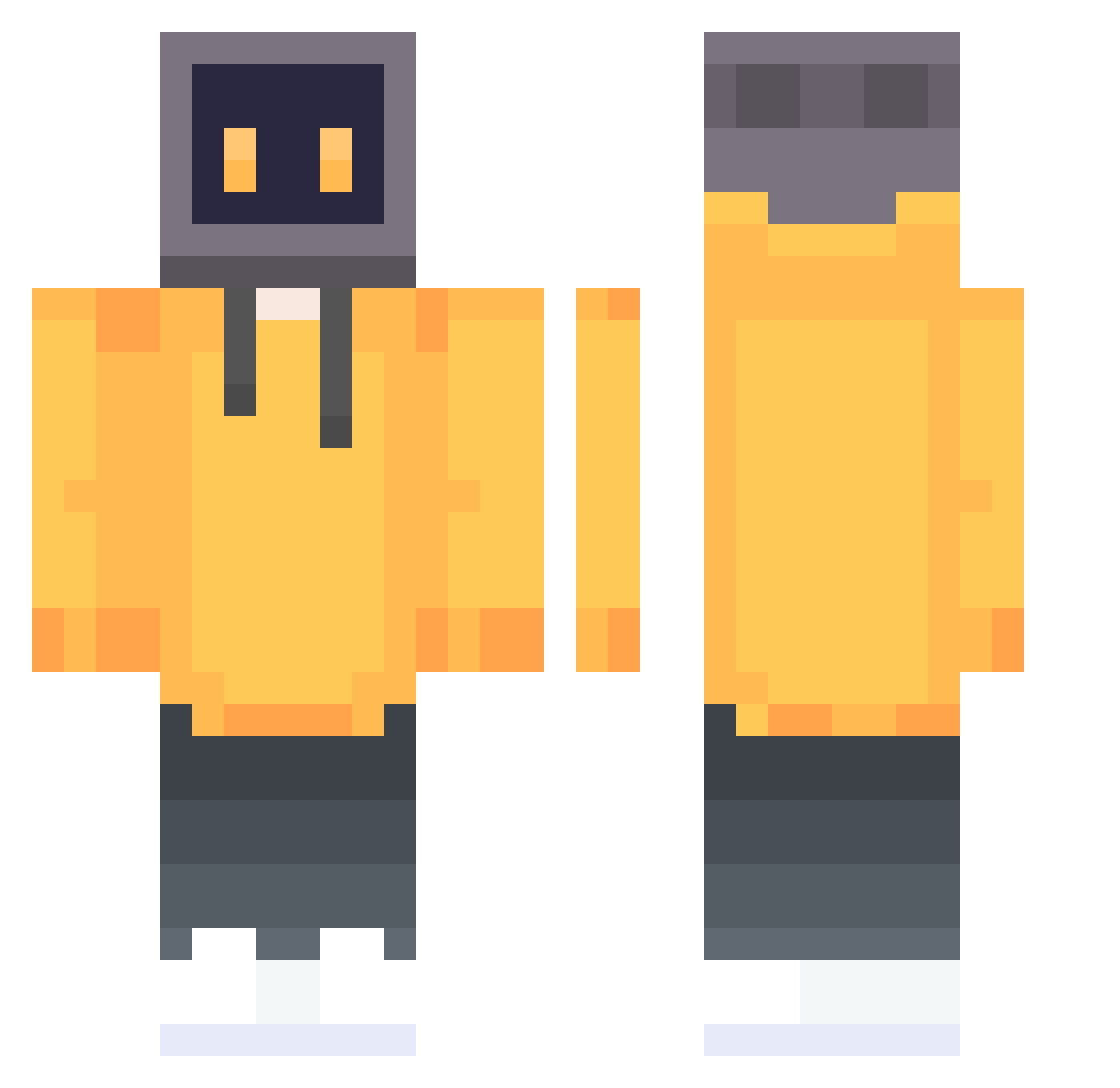 zhangchenHD Minecraft skin, front and back view