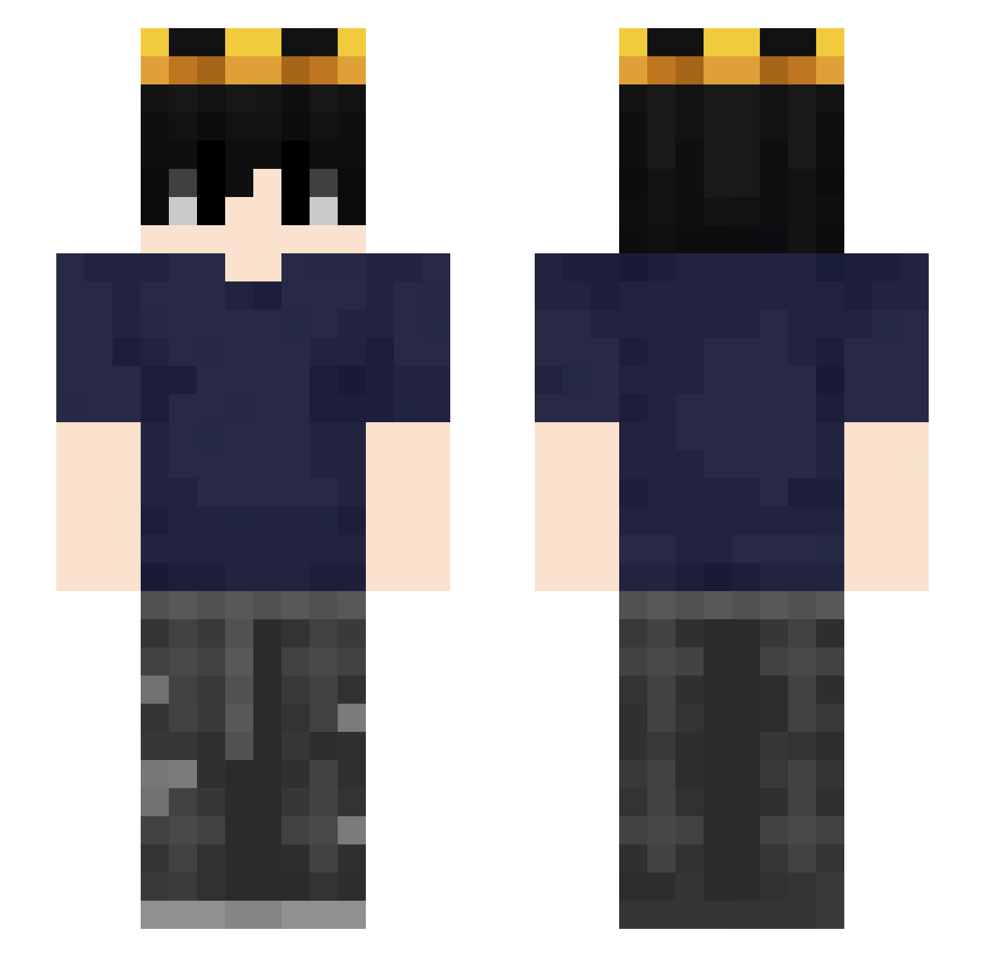 TDatM Minecraft skin, front and back view