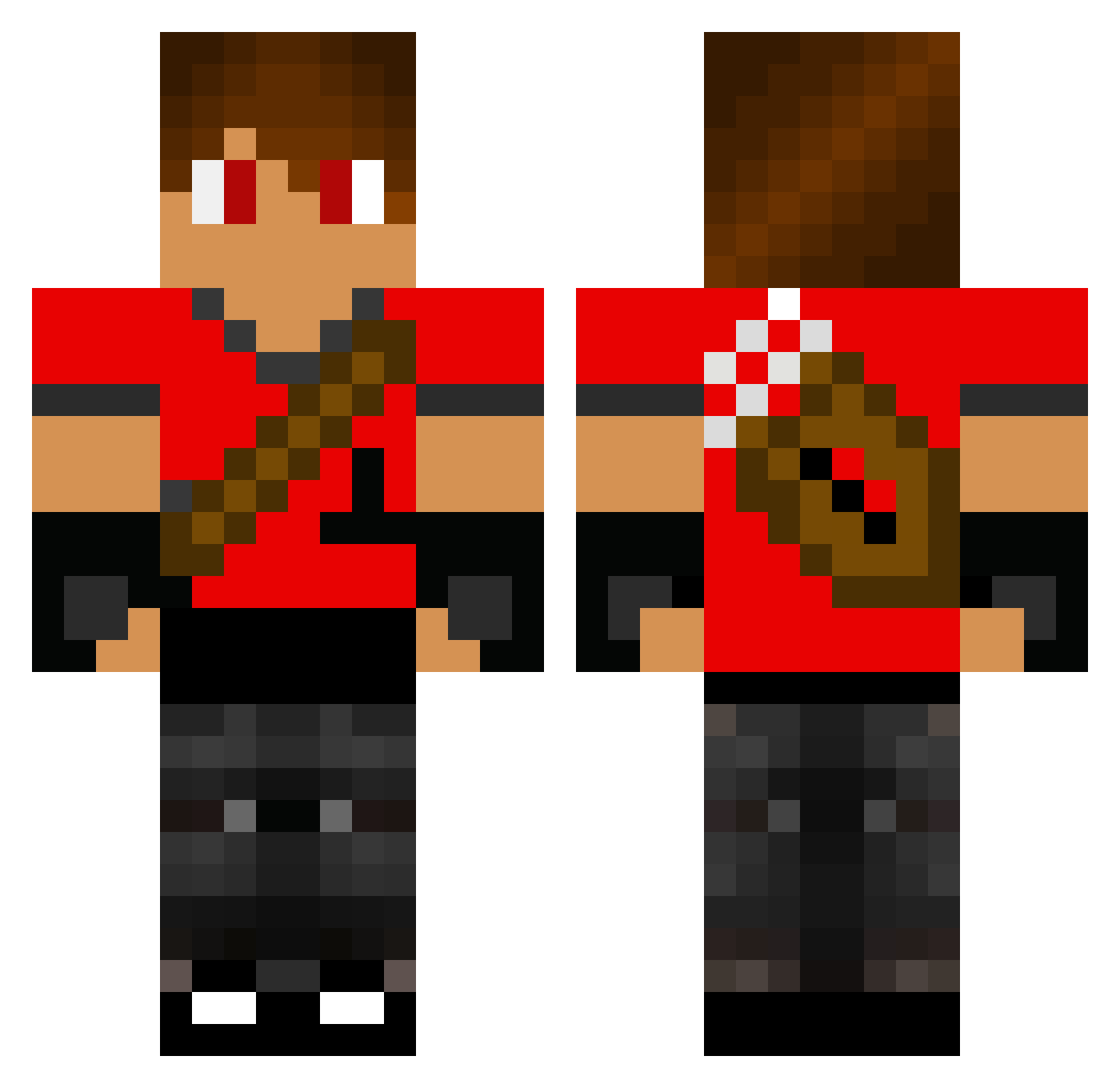 GunSmith Minecraft skin, front and back view
