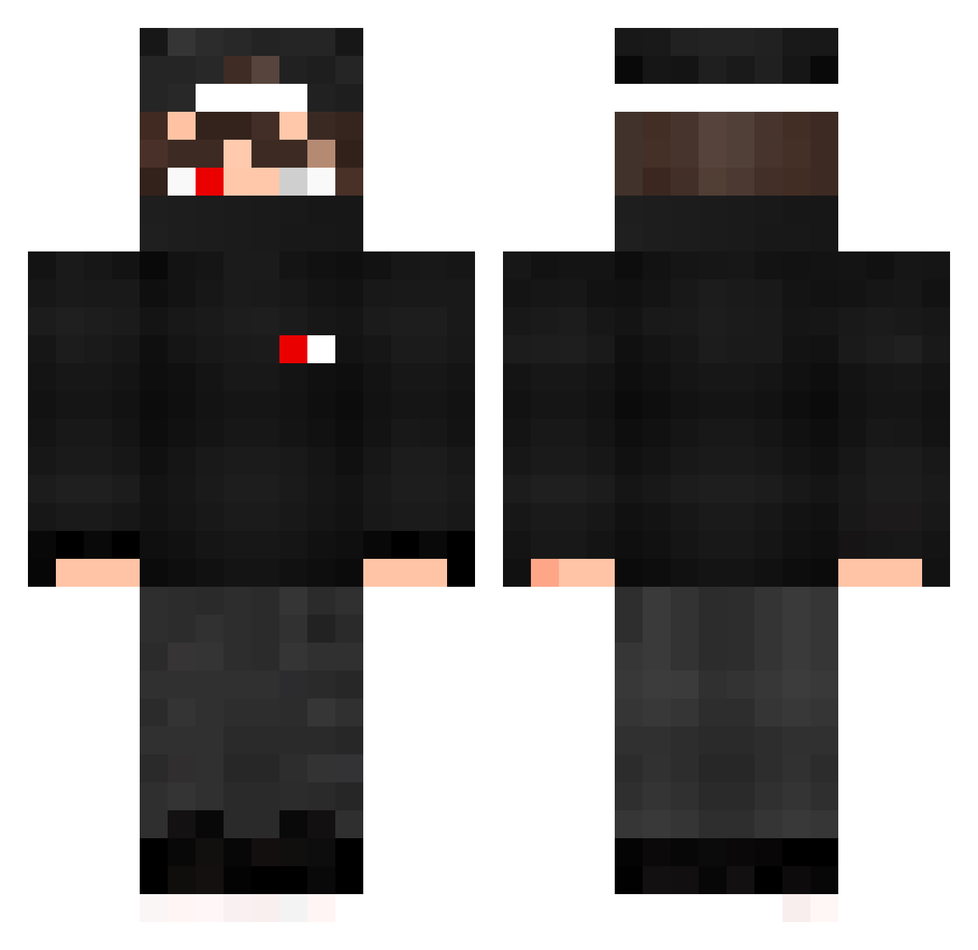 zCristianoPriv Minecraft skin, front and back view