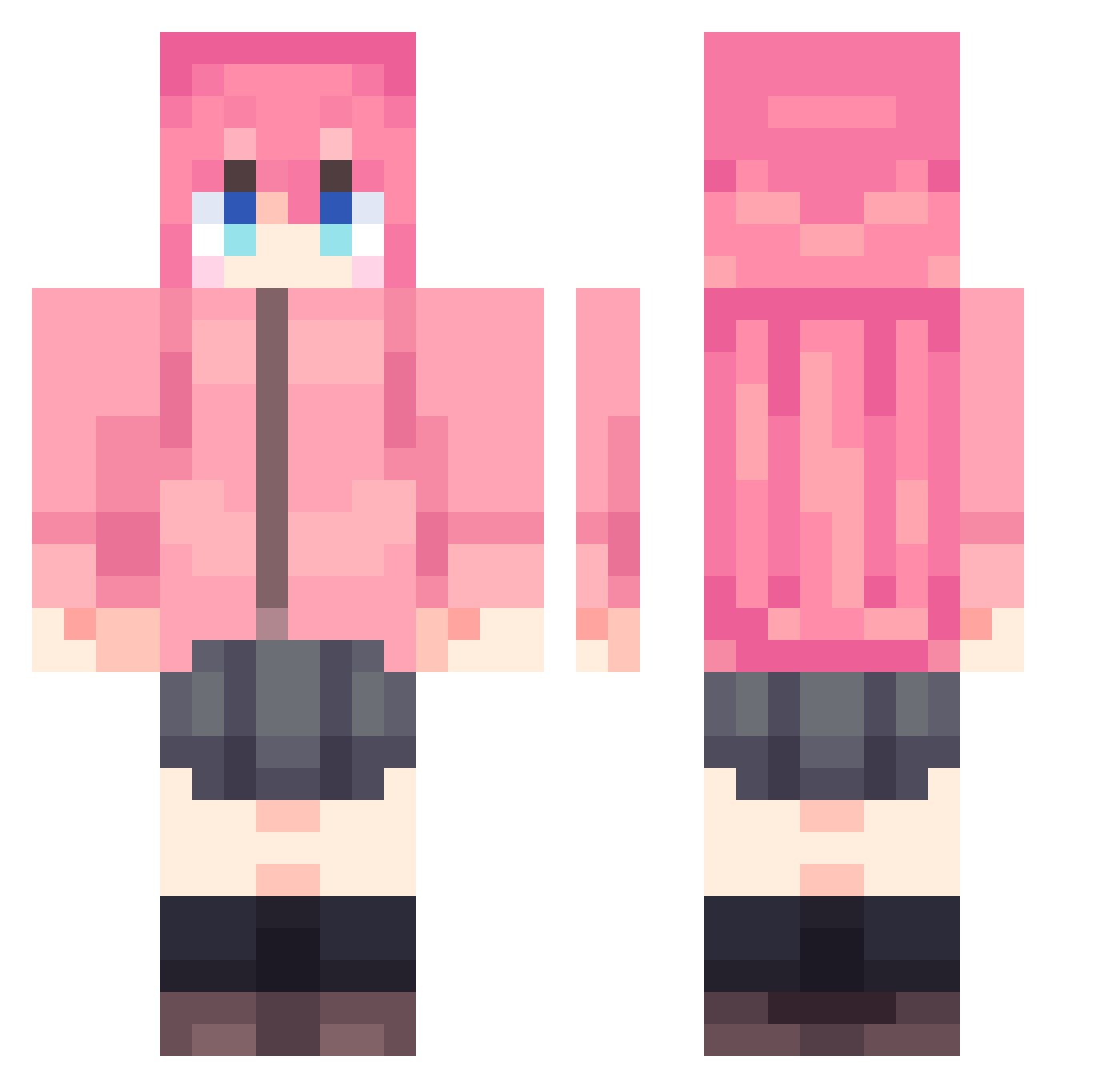 JiachengHu Minecraft skin, front and back view