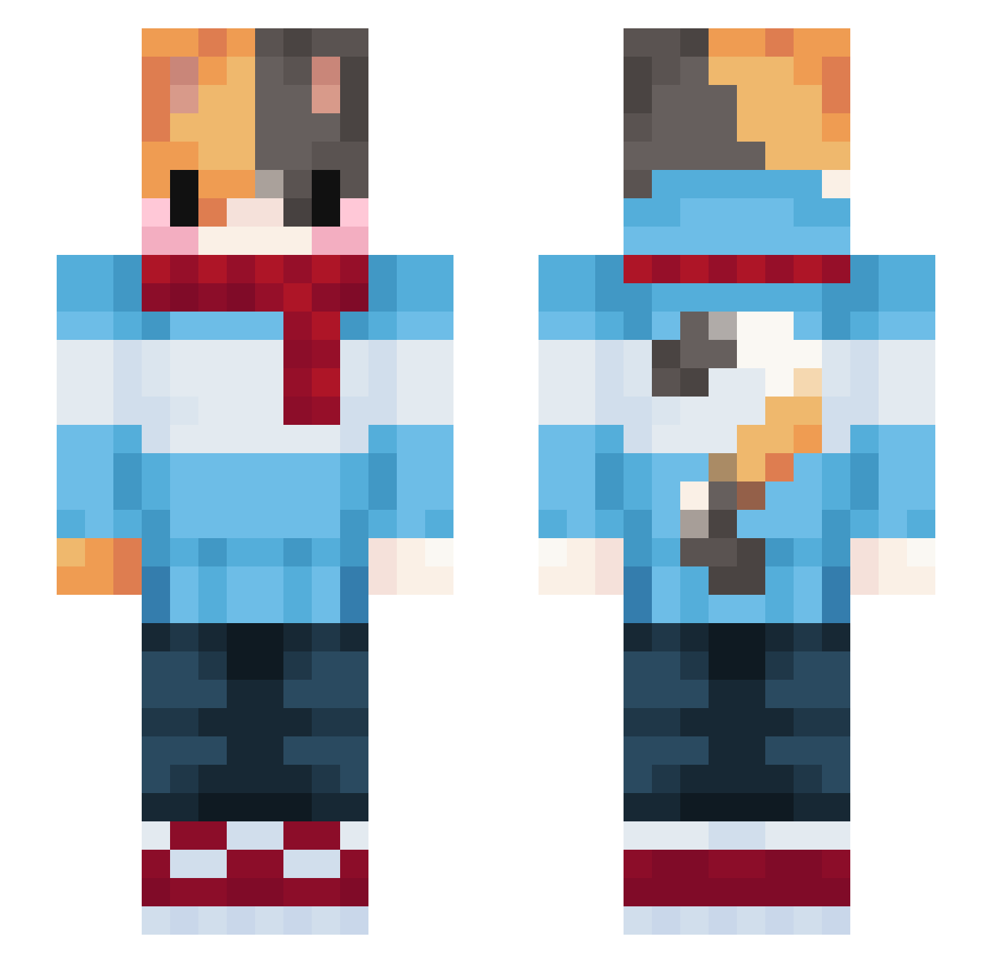 derBrennerLOL Minecraft skin, front and back view