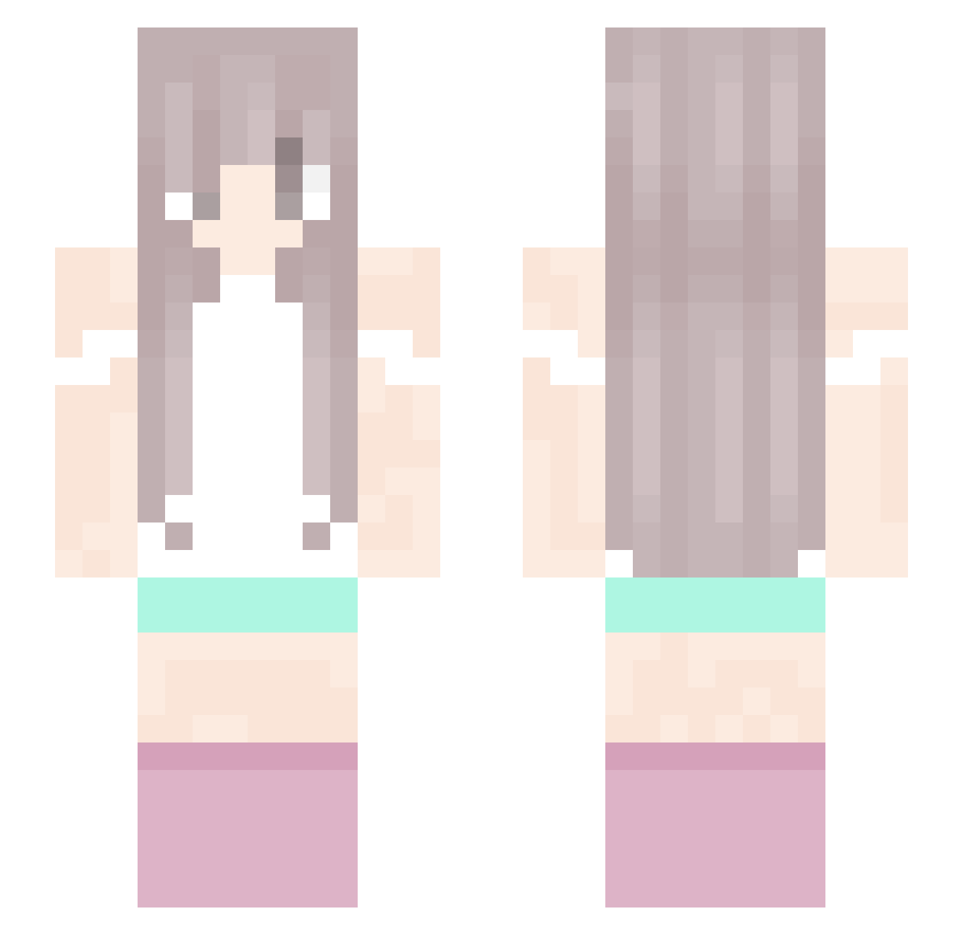 valequaa Minecraft skin, front and back view