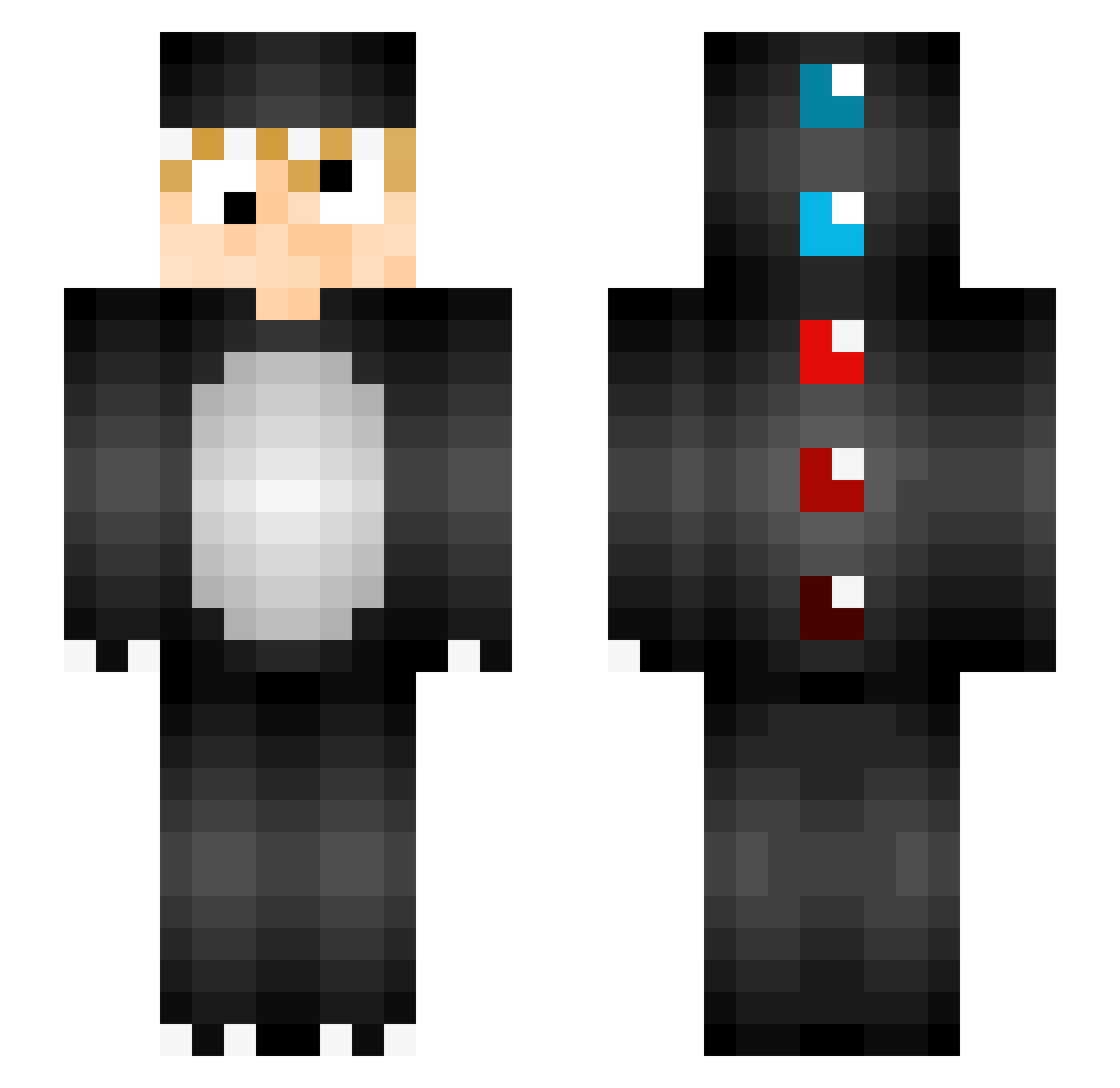 xLuxius Minecraft skin, front and back view